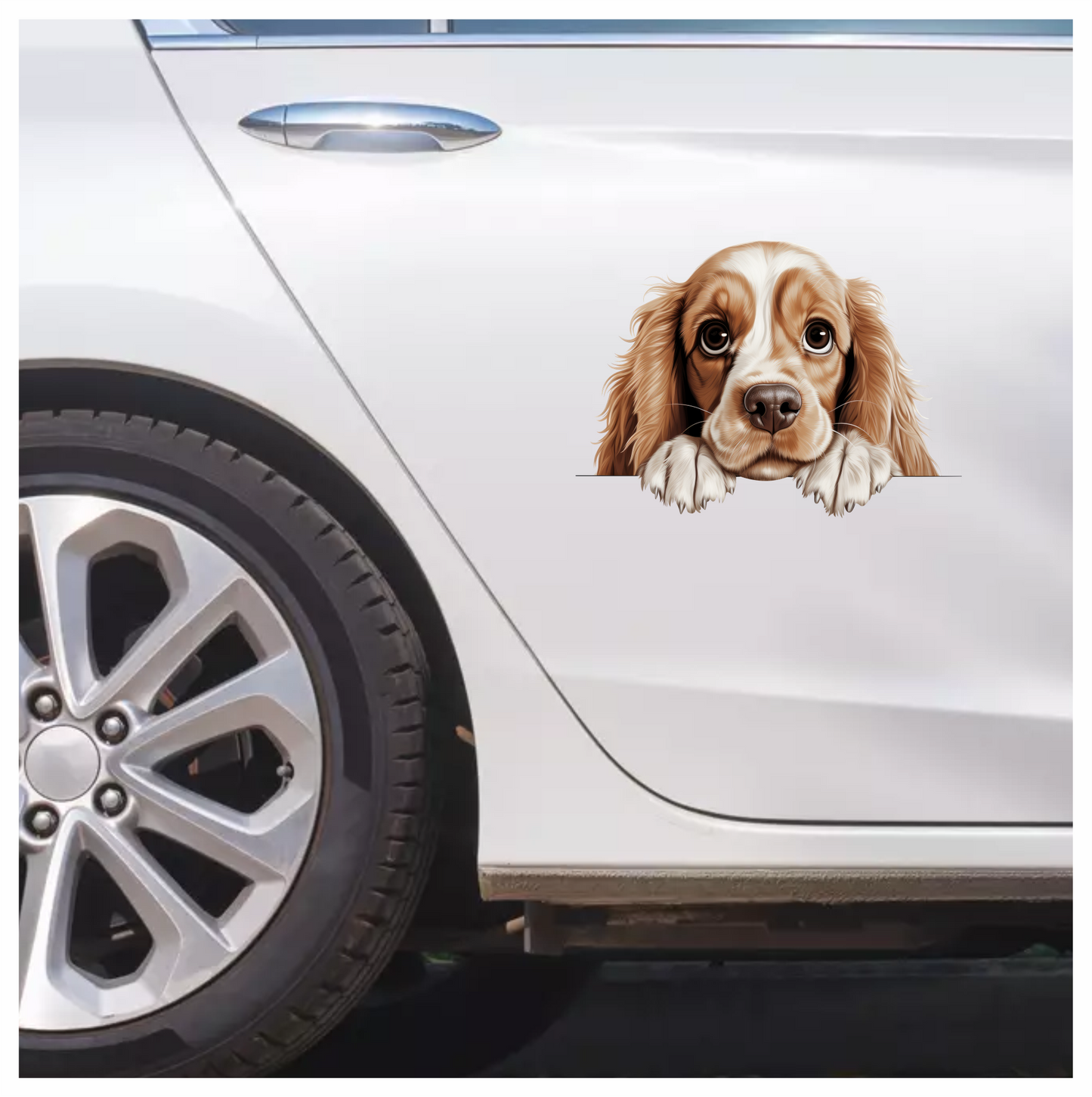 Brown Dog Cocker Spaniel Face Vinyl Sticker Decal