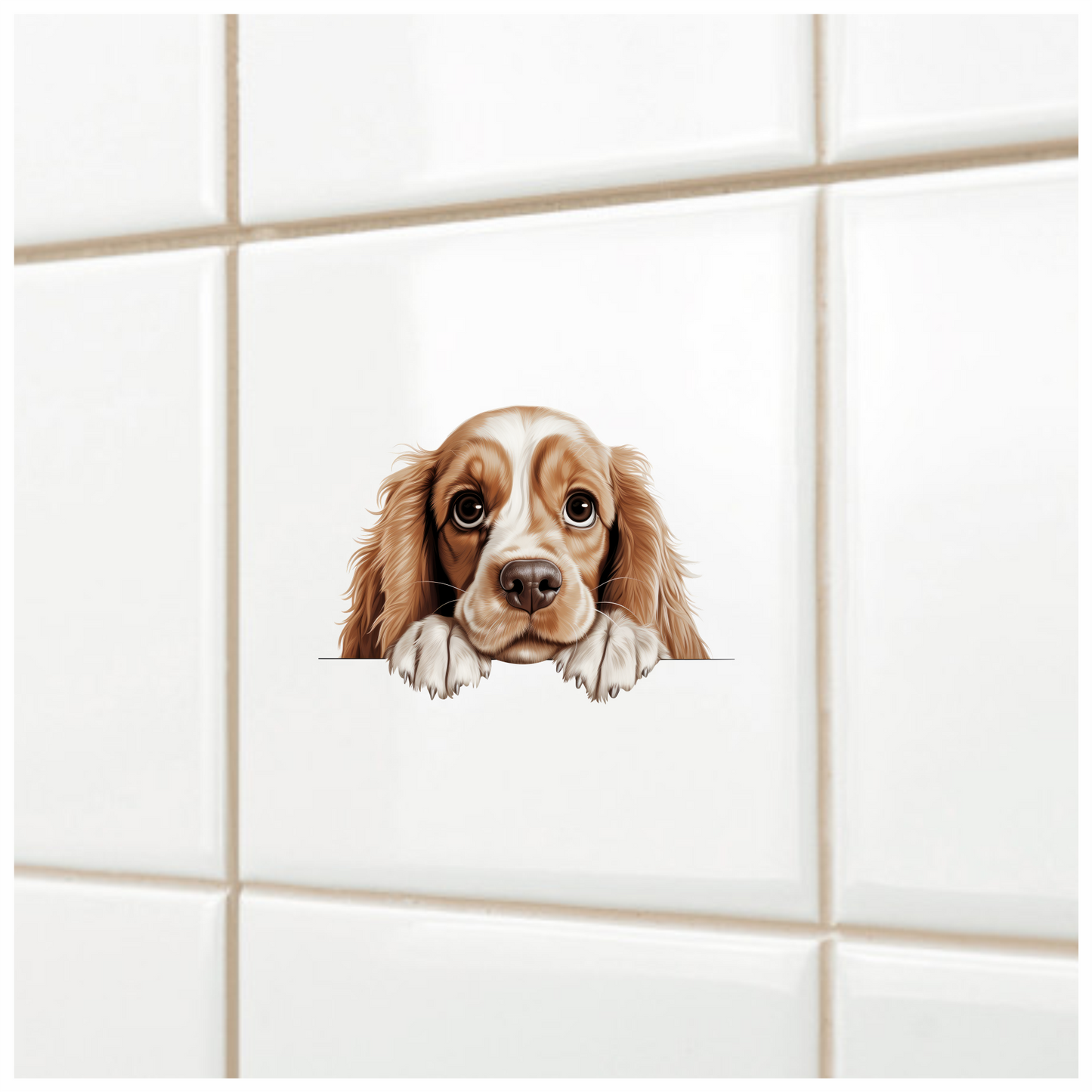 Brown Dog Cocker Spaniel Face Vinyl Sticker Decal