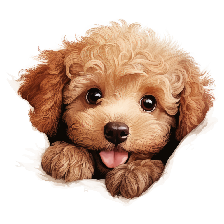 Brown Puppy Dog Poodle Cute Vinyl Sticker Decal