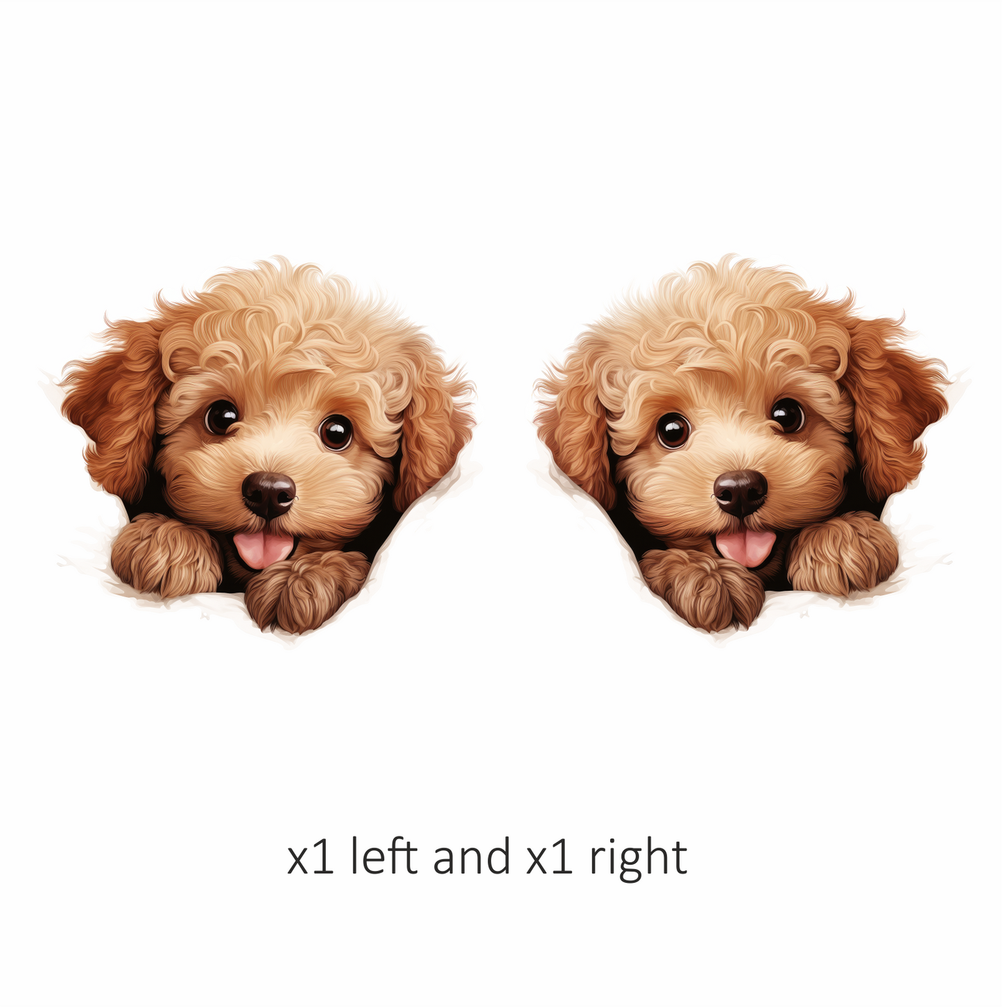 Brown Puppy Dog Poodle Cute Vinyl Sticker Decal