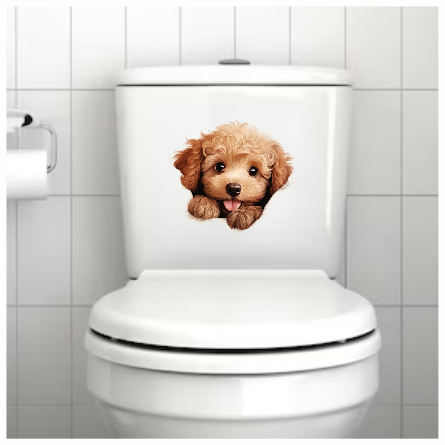 Brown Puppy Dog Poodle Cute Vinyl Sticker Decal