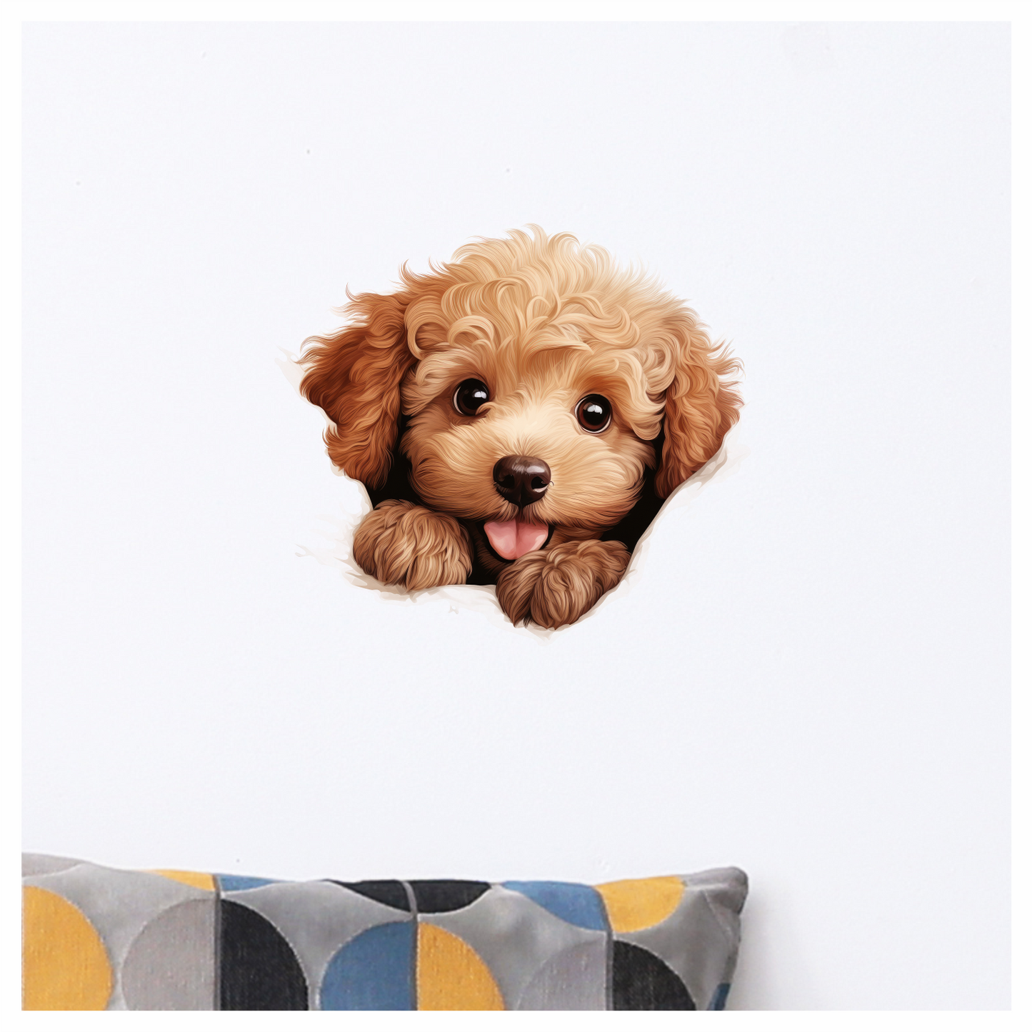 Brown Puppy Dog Poodle Cute Vinyl Sticker Decal