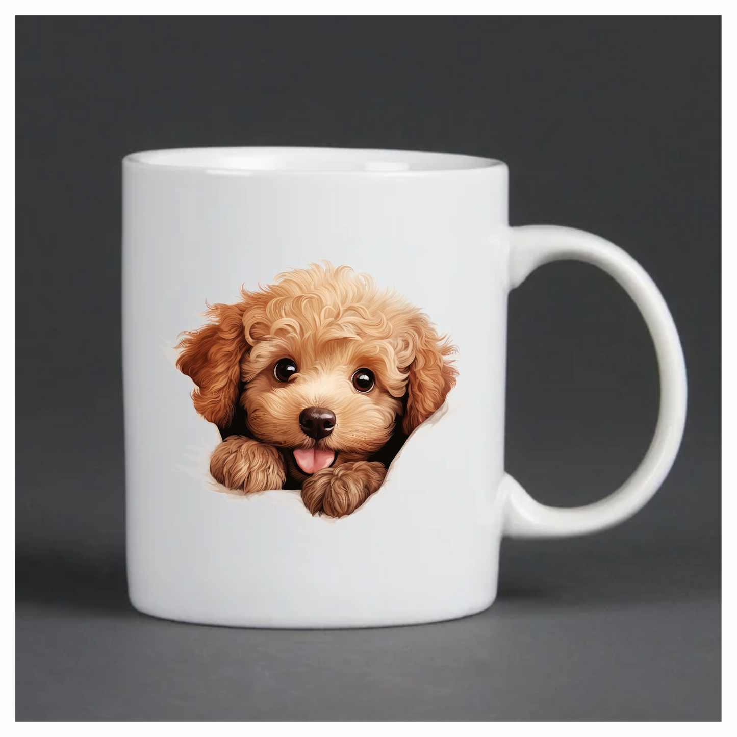 Brown Puppy Dog Poodle Cute Vinyl Sticker Decal