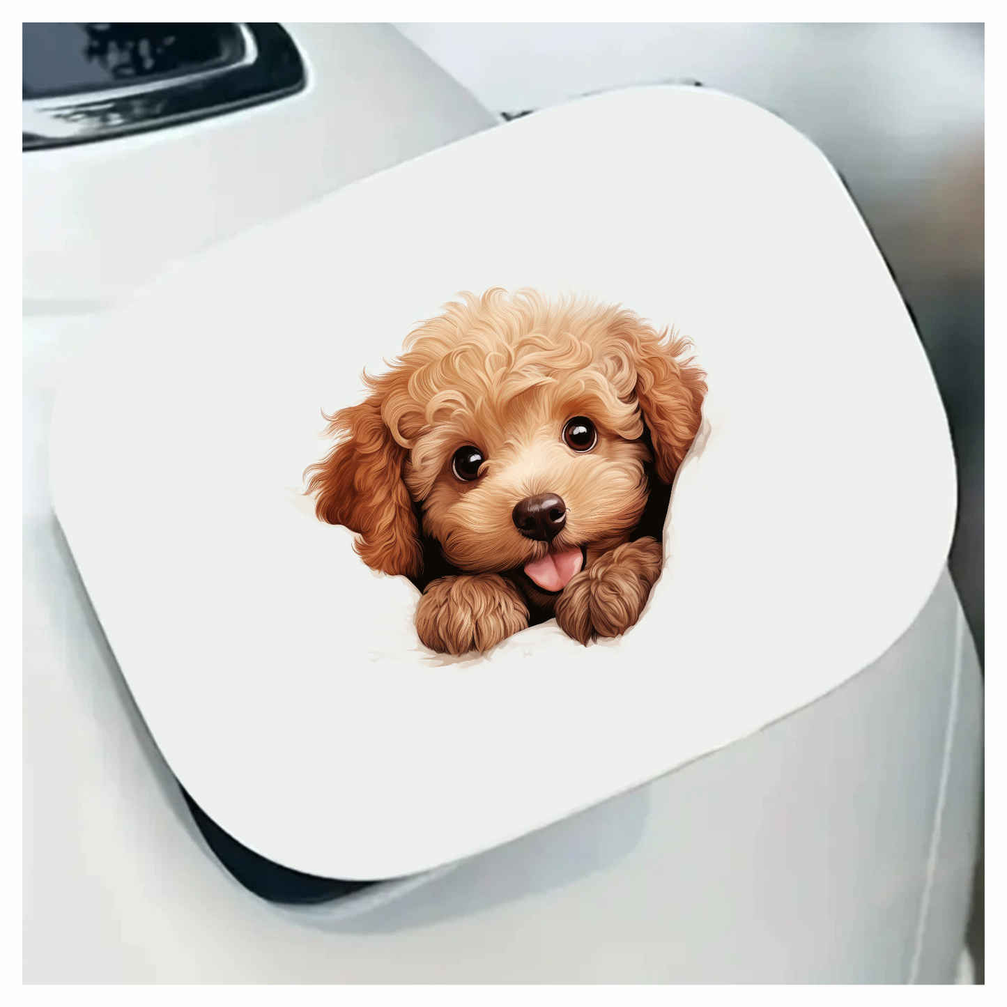 Brown Puppy Dog Poodle Cute Vinyl Sticker Decal