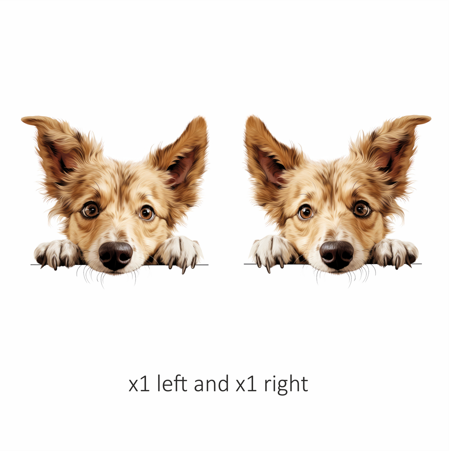Brown Dog Fluffy Ears Cute Vinyl Sticker Decal