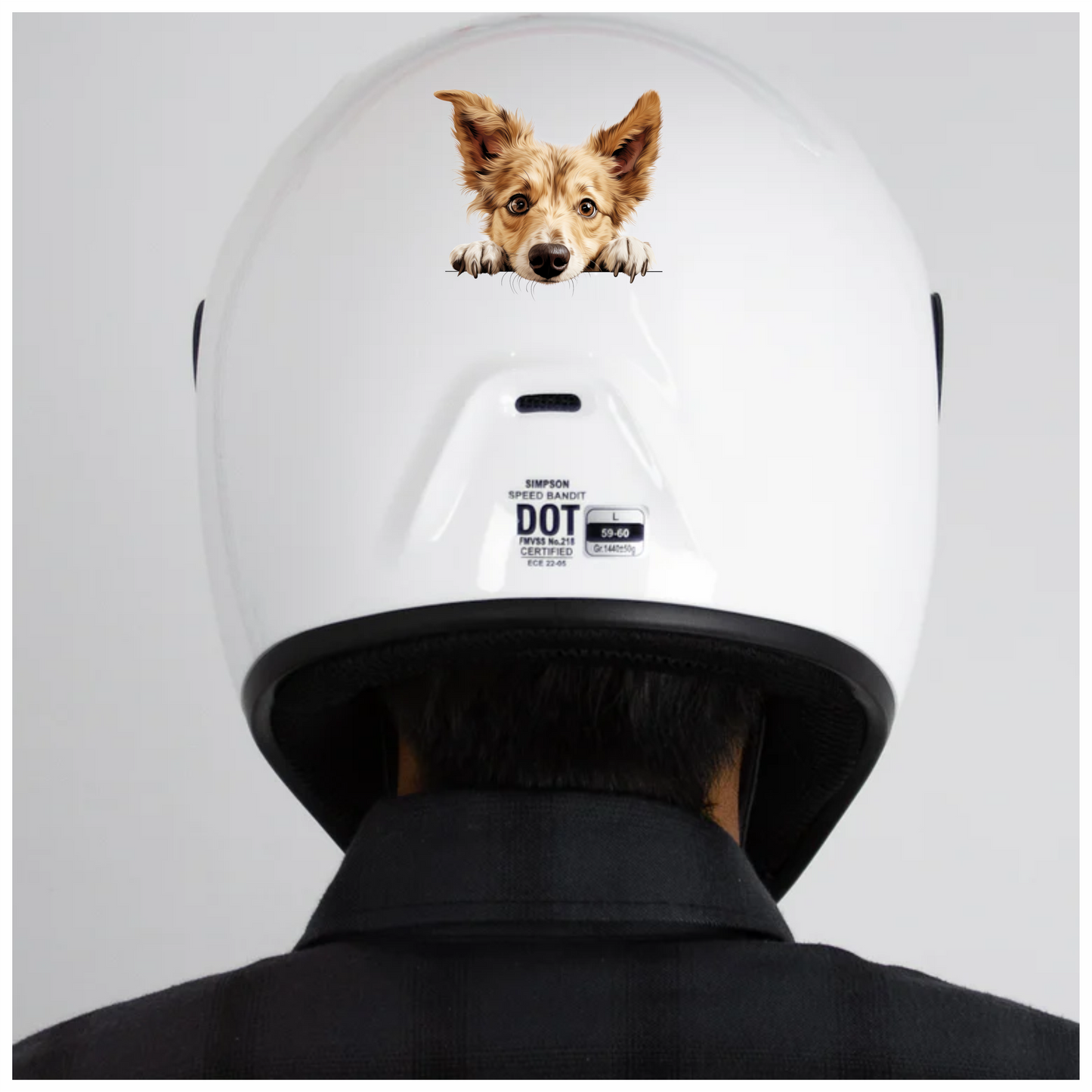 Brown Dog Fluffy Ears Cute Vinyl Sticker Decal