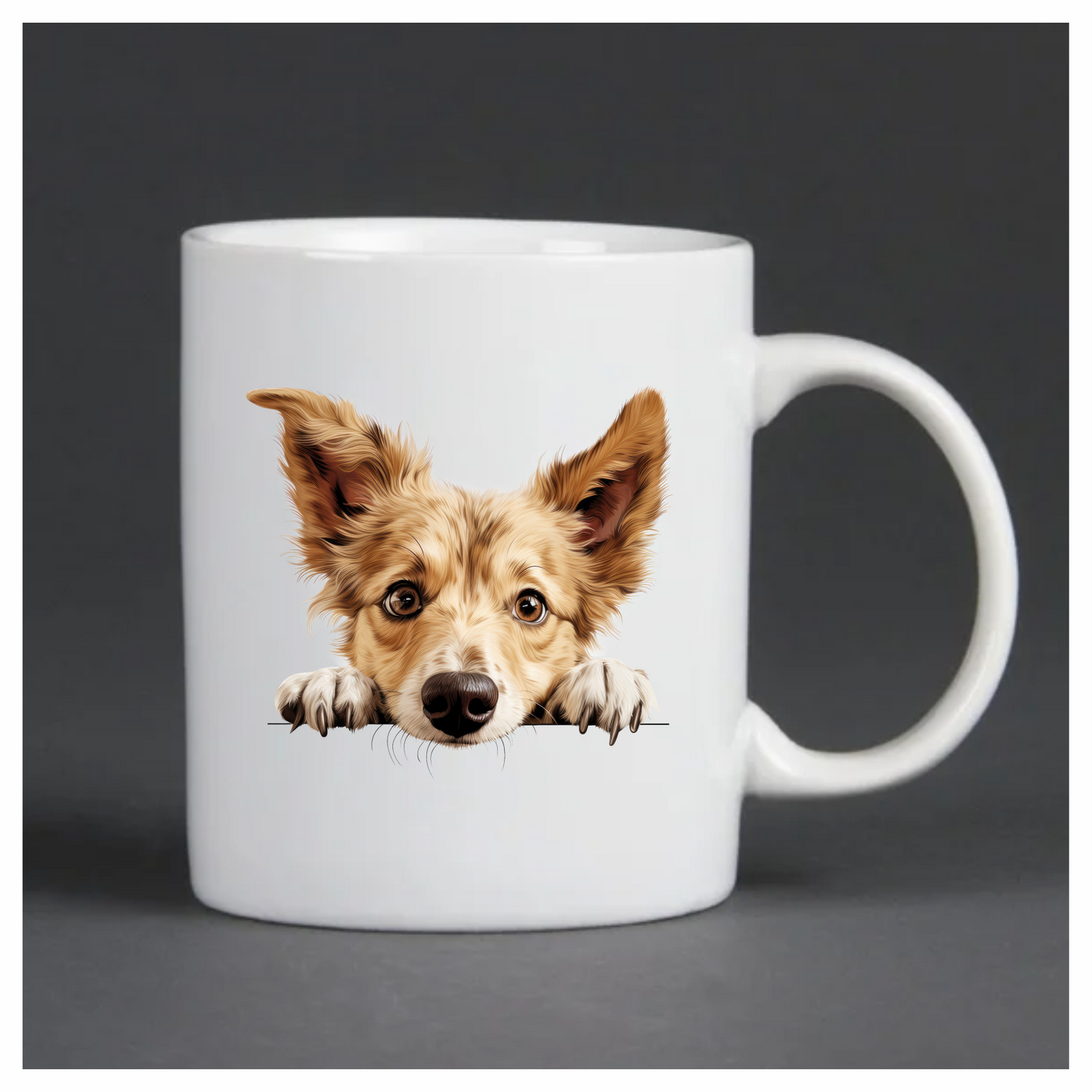 Brown Dog Fluffy Ears Cute Vinyl Sticker Decal