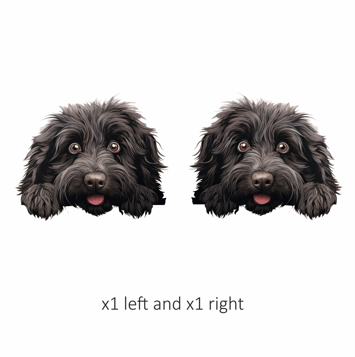 Black Dog Fluffy Puppy Face Vinyl Sticker Decal