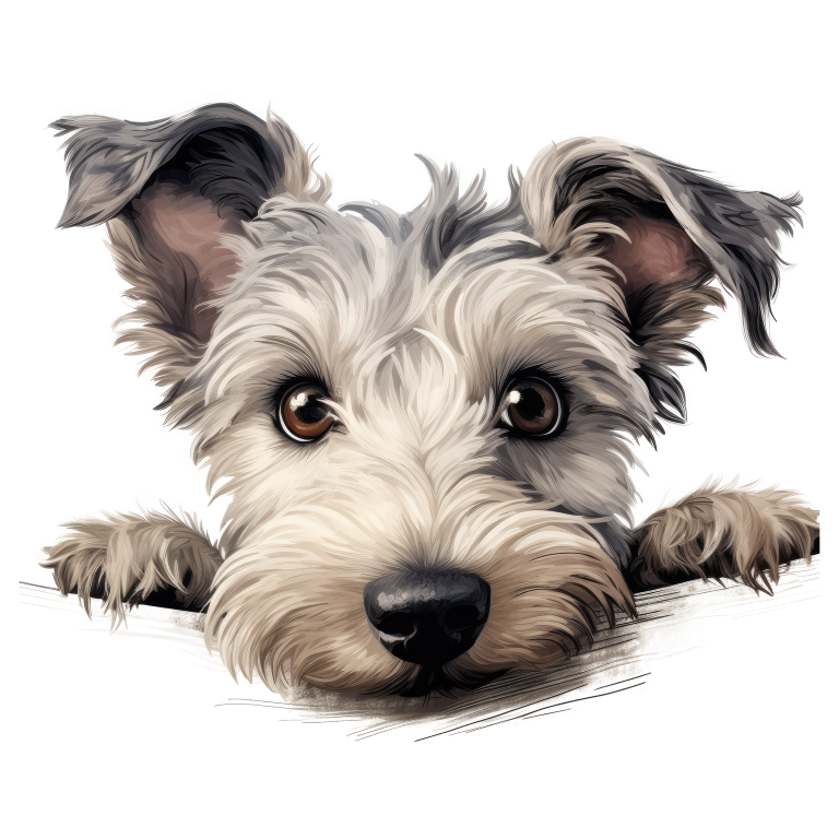 Gray Dog Terrier Face Close Vinyl Sticker Decal