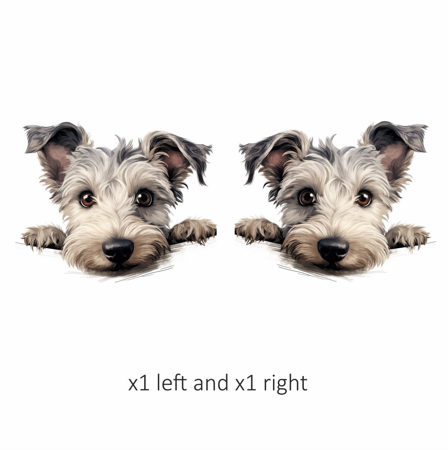 Gray Dog Terrier Face Close Vinyl Sticker Decal