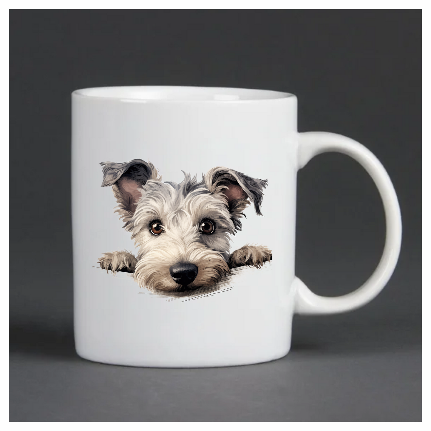 Gray Dog Terrier Face Close Vinyl Sticker Decal