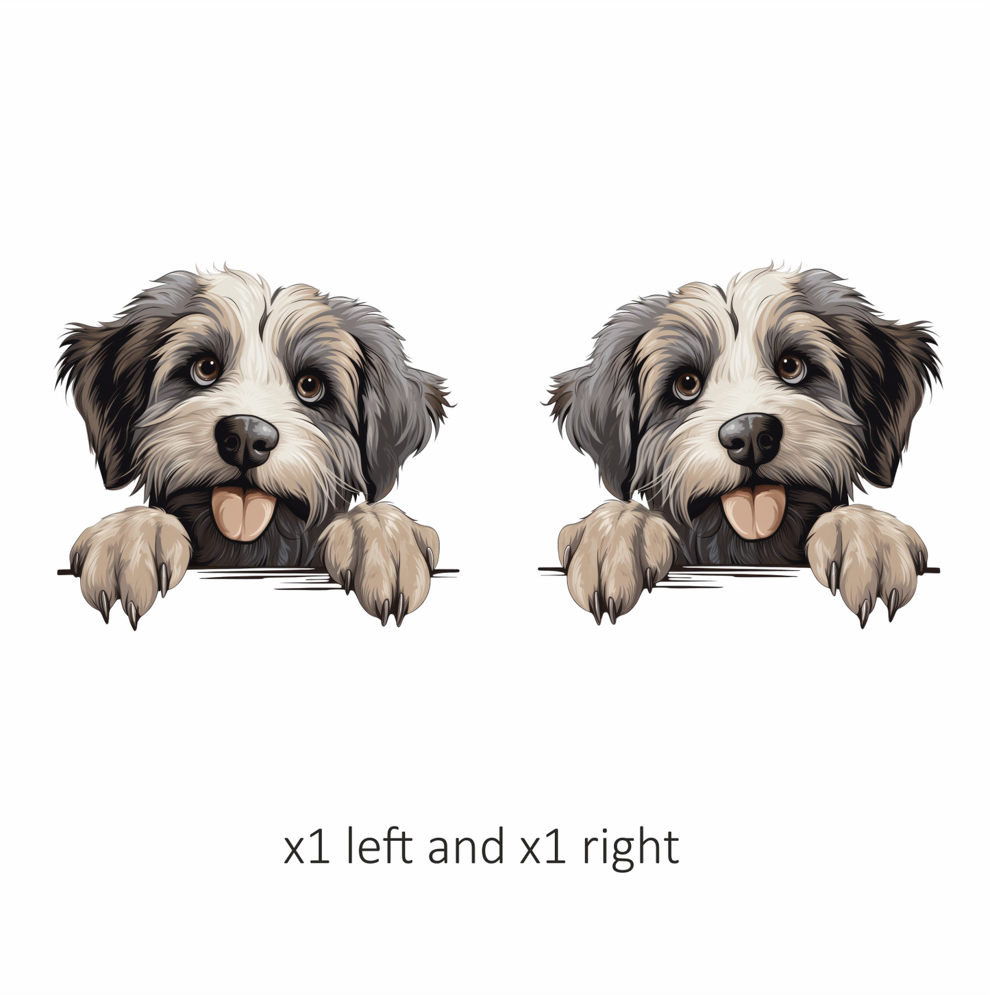 Black White Dog Terrier Tongue Vinyl Sticker Decal