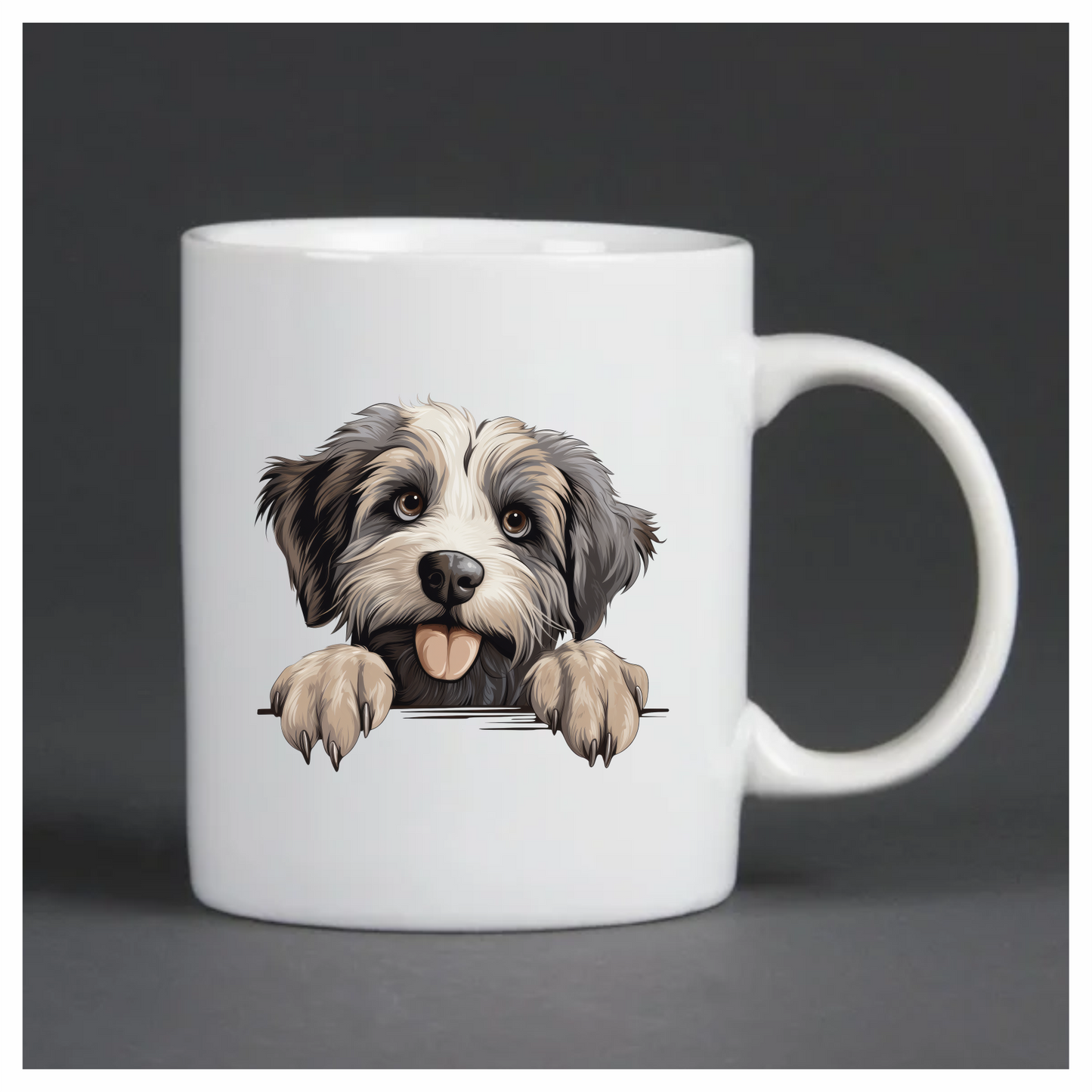 Black White Dog Terrier Tongue Vinyl Sticker Decal