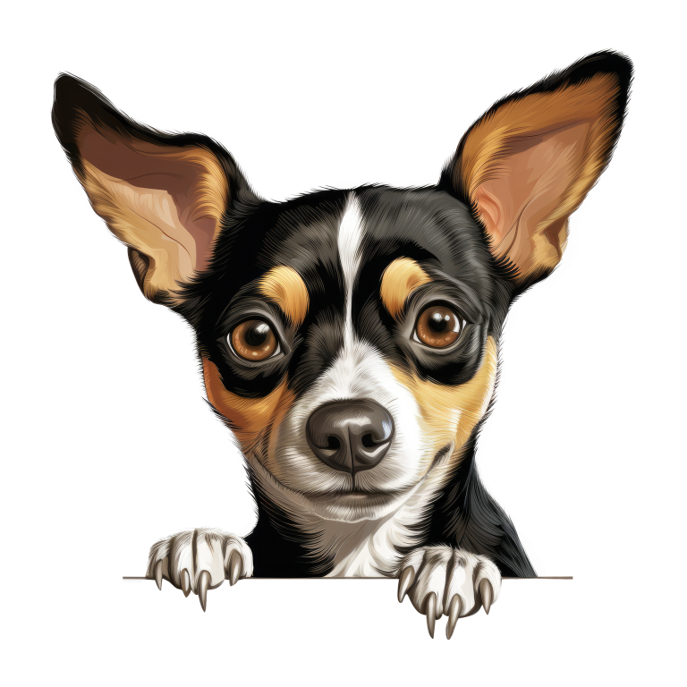 Black White Brown Chihuahua Dog Portrait Vinyl Sticker Decal