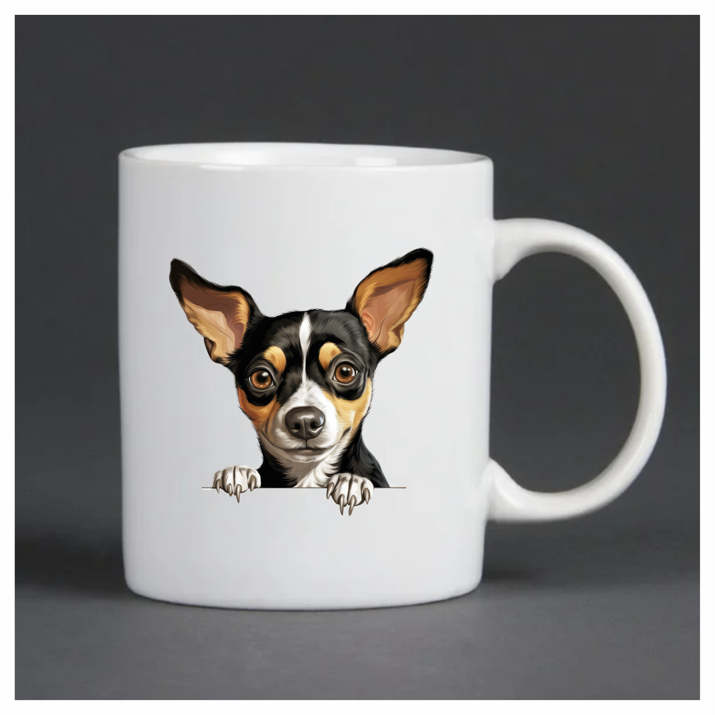 Black White Brown Chihuahua Dog Portrait Vinyl Sticker Decal
