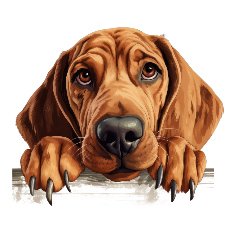 Brown Dog Hound Sad Eyes Vinyl Sticker Decal