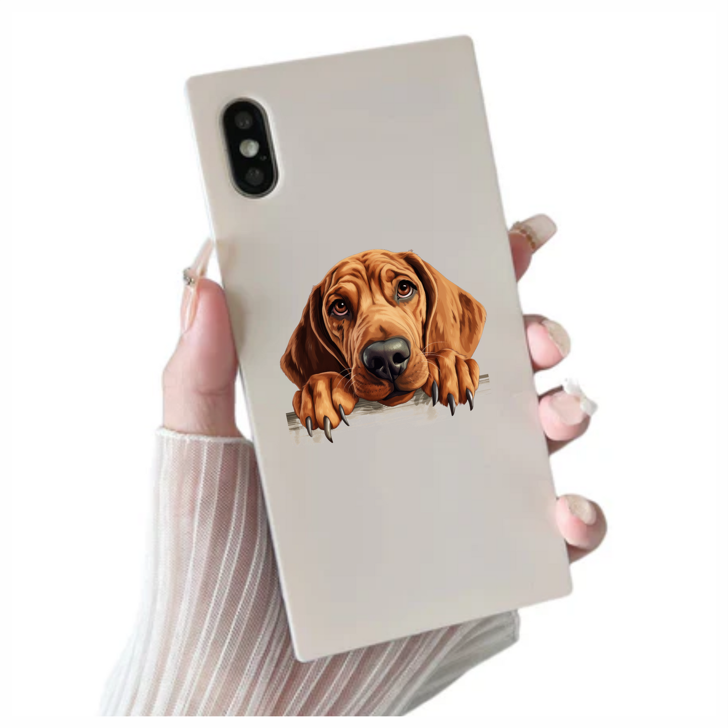 Brown Dog Hound Sad Eyes Vinyl Sticker Decal