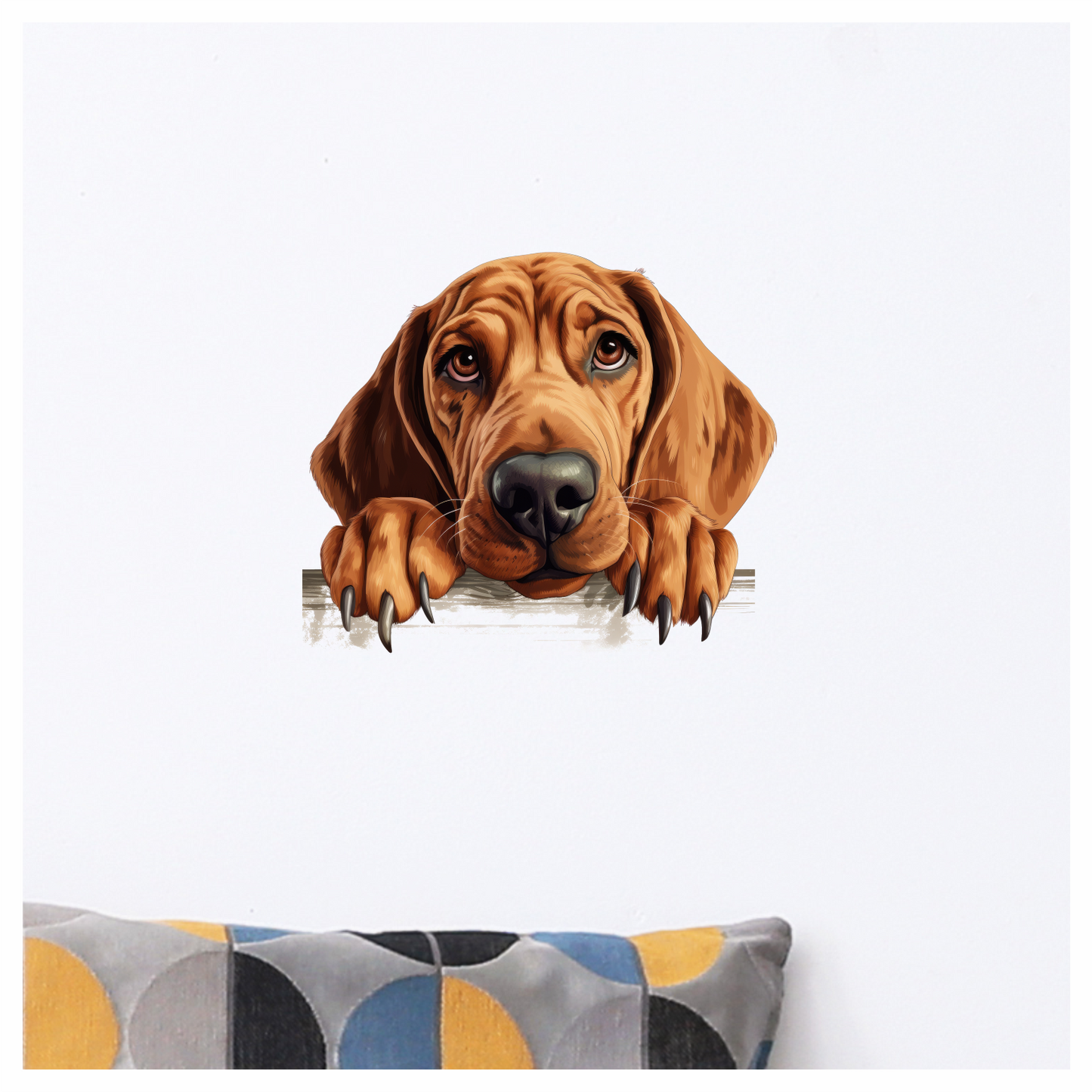 Brown Dog Hound Sad Eyes Vinyl Sticker Decal