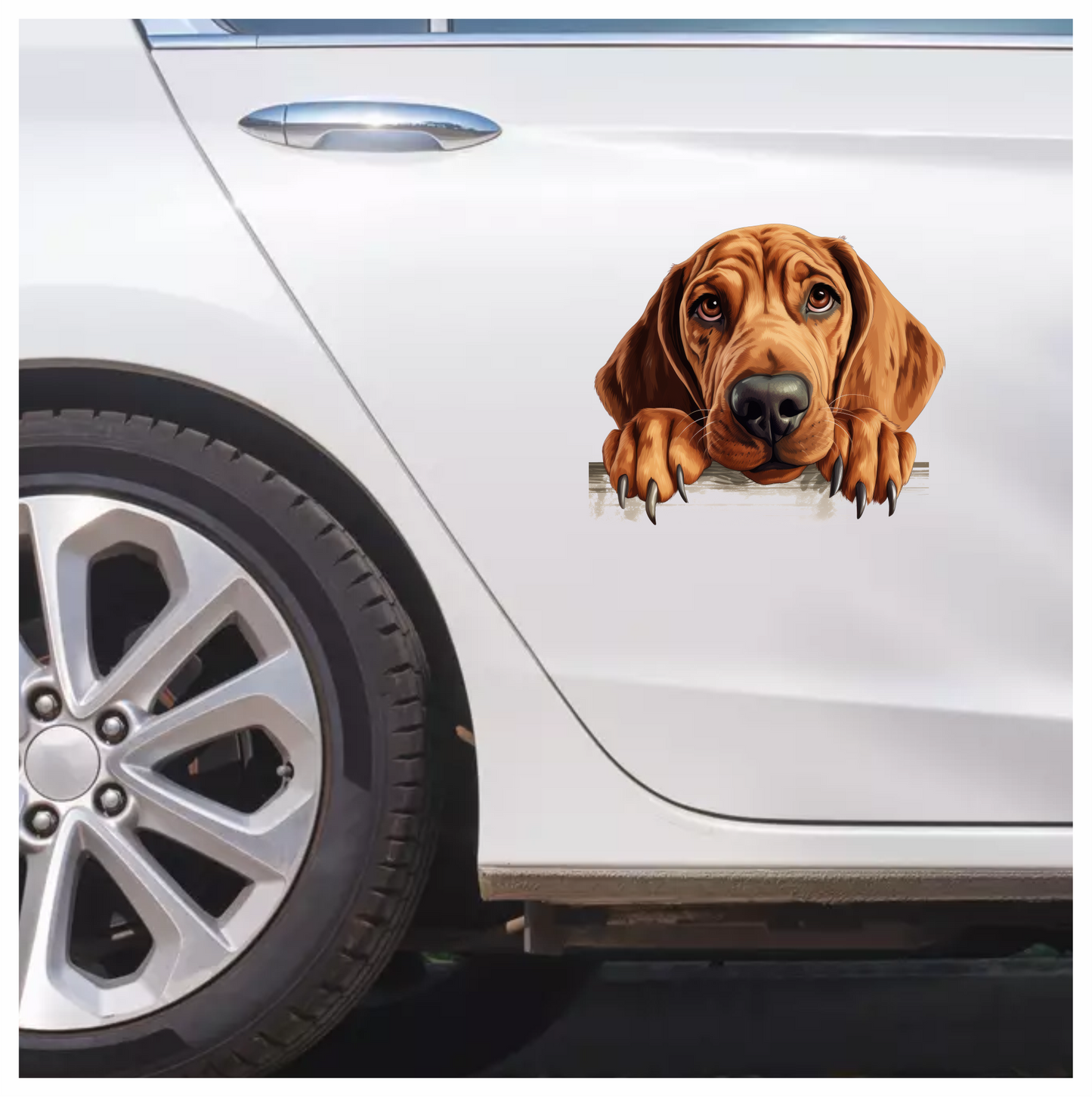 Brown Dog Hound Sad Eyes Vinyl Sticker Decal