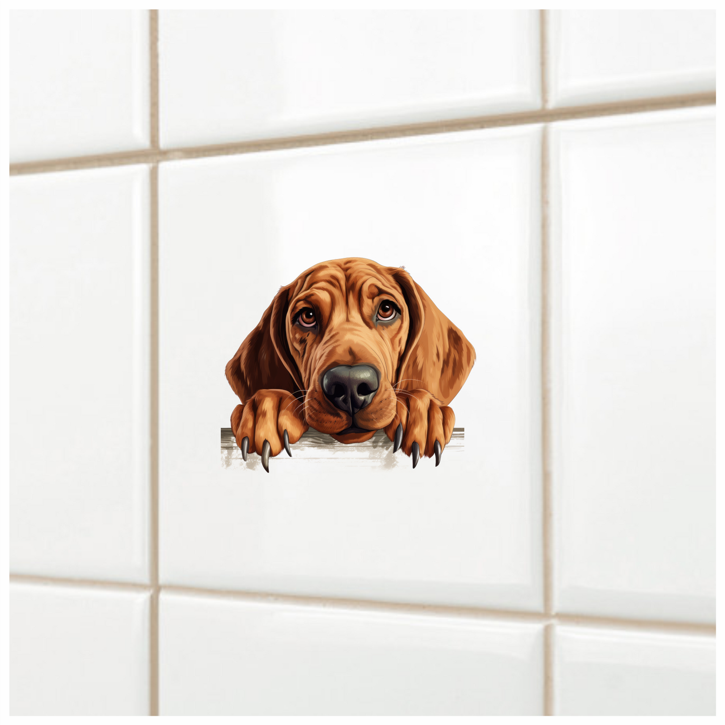 Brown Dog Hound Sad Eyes Vinyl Sticker Decal