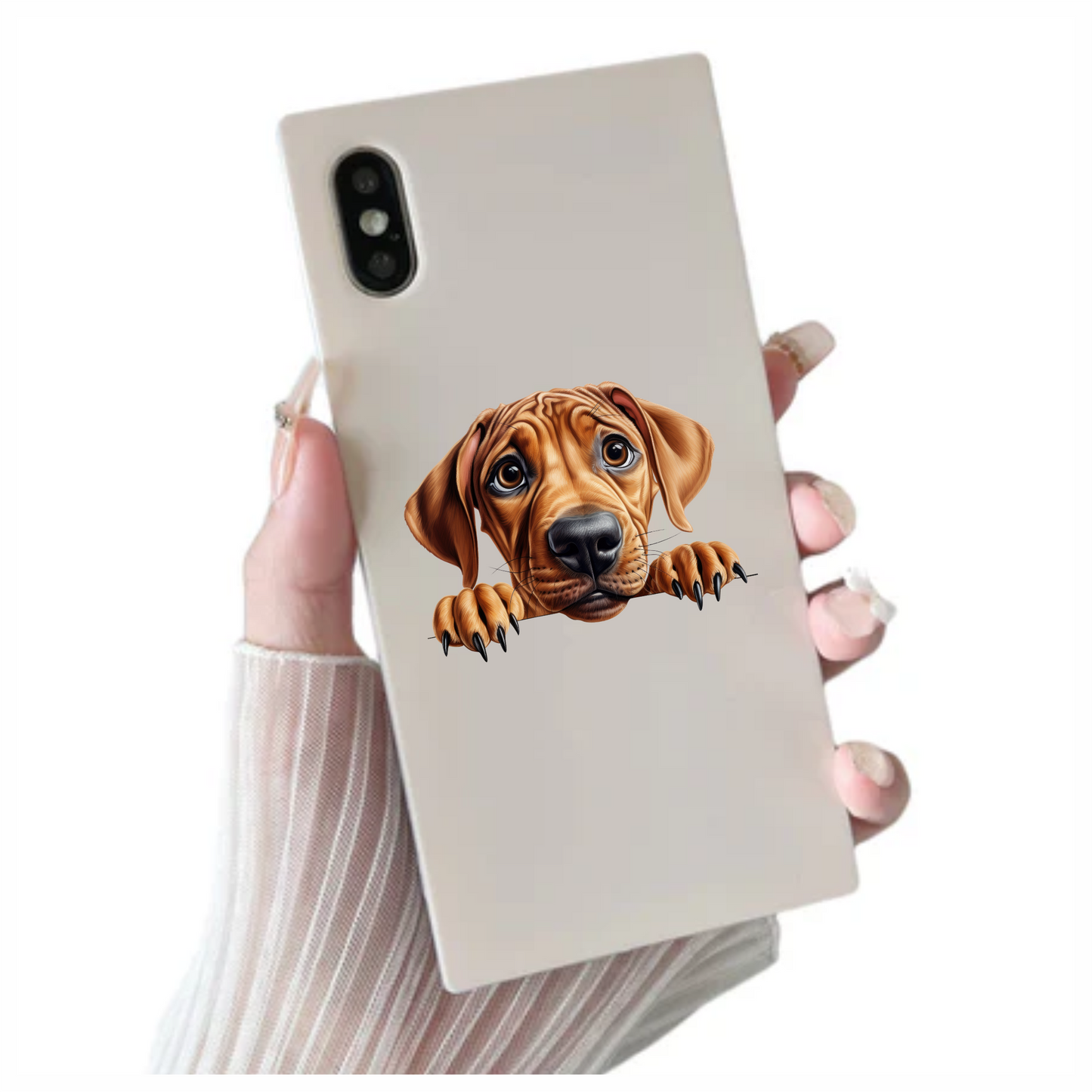 Brown Dog Puppy Sad Eyes Vinyl Sticker Decal