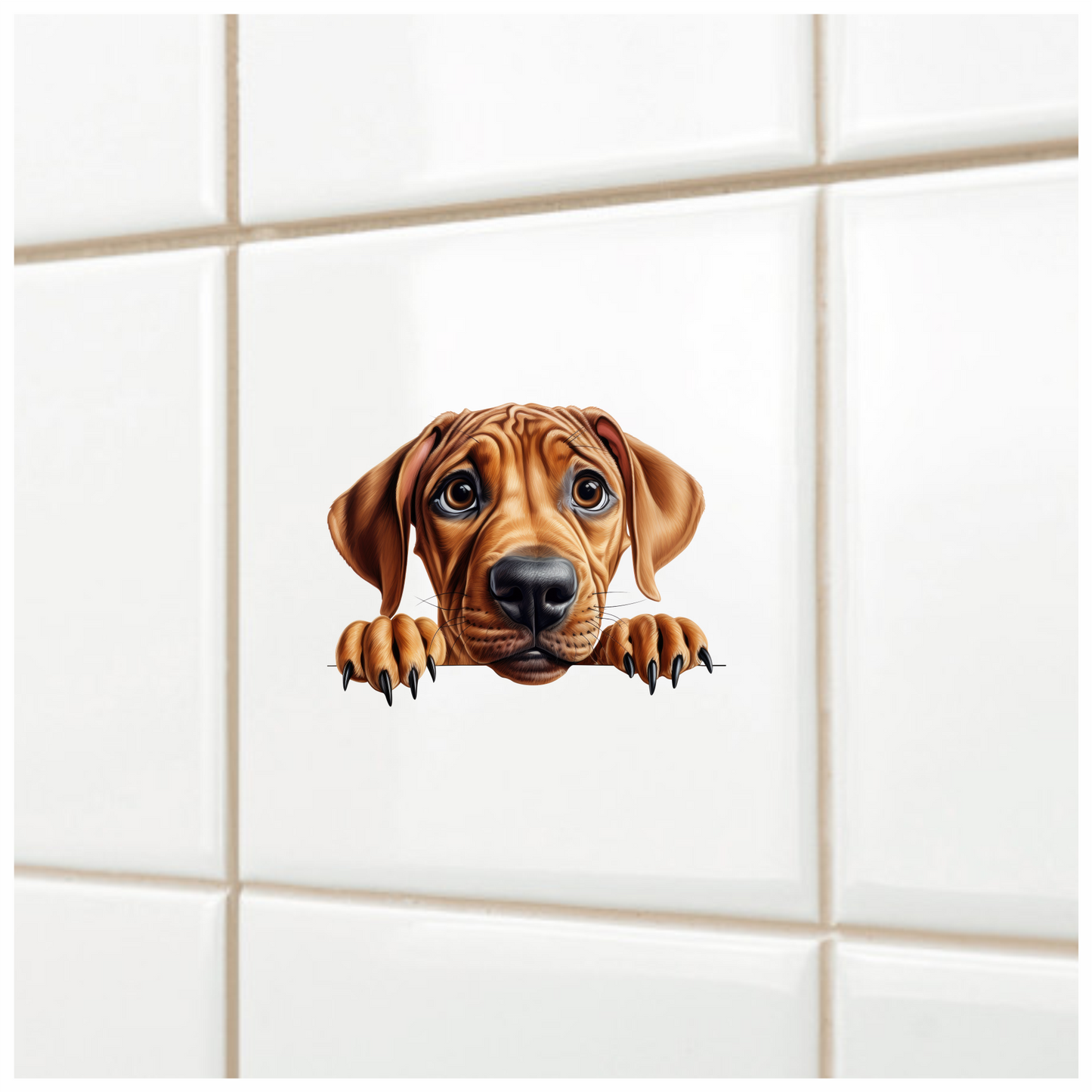 Brown Dog Puppy Sad Eyes Vinyl Sticker Decal