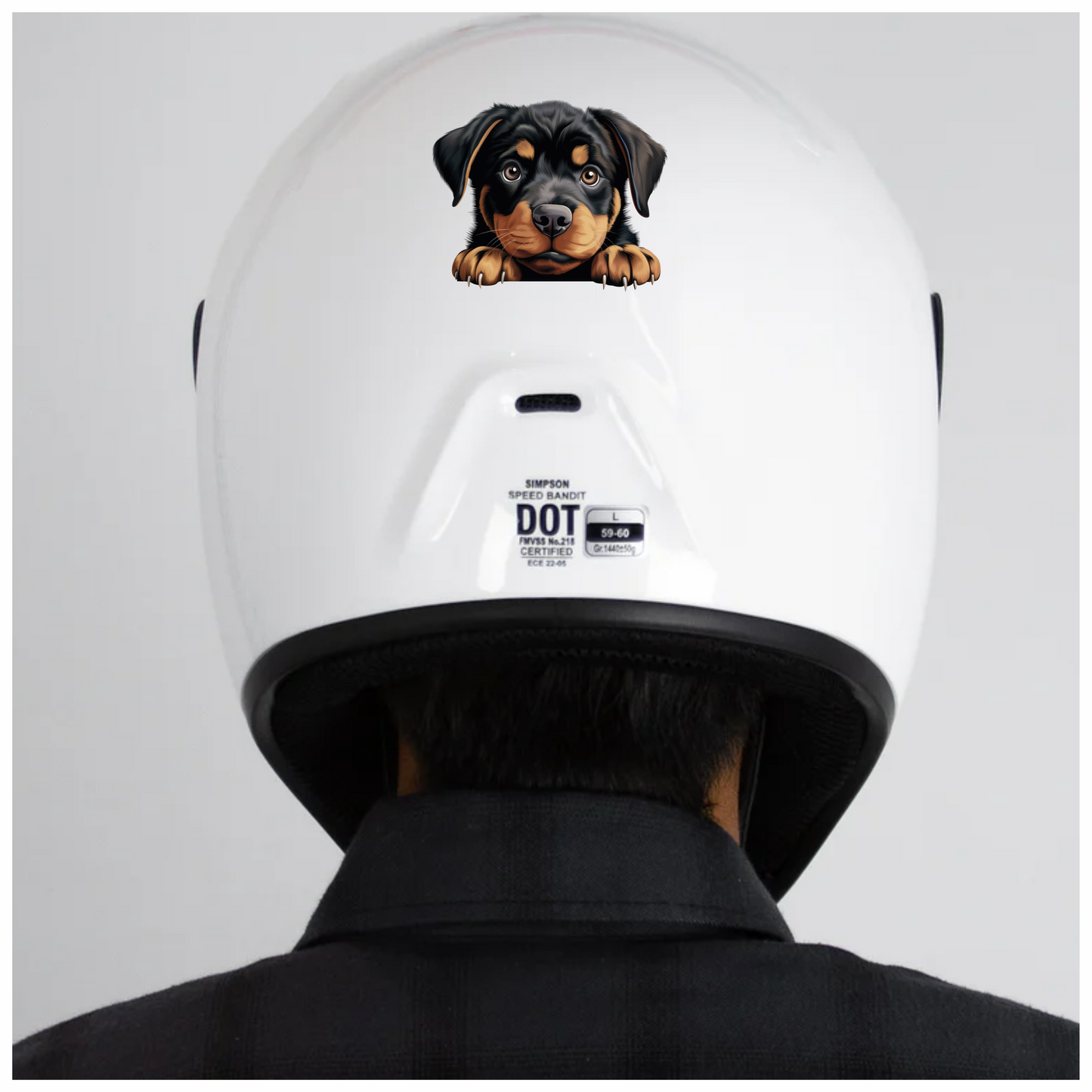 Black Puppy Rottweiler Cute Paws Vinyl Sticker Decal