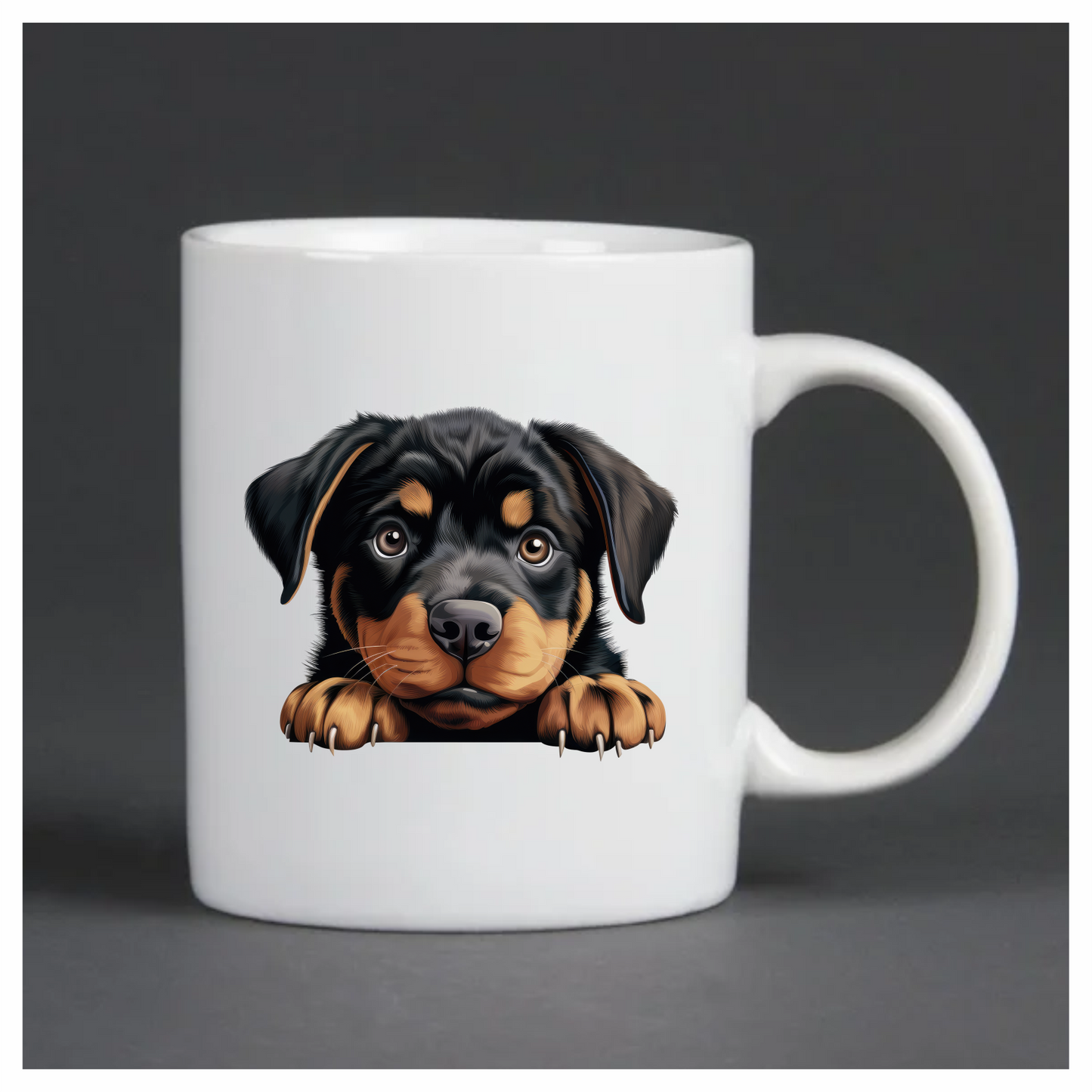 Black Puppy Rottweiler Cute Paws Vinyl Sticker Decal