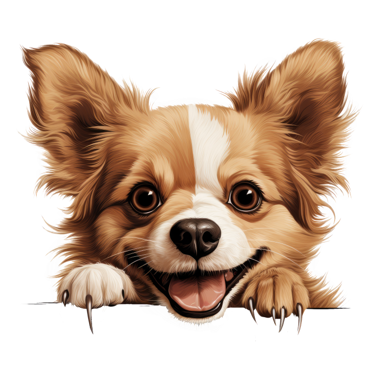 Brown Dog Chihuahua Happy Face Vinyl Sticker Decal