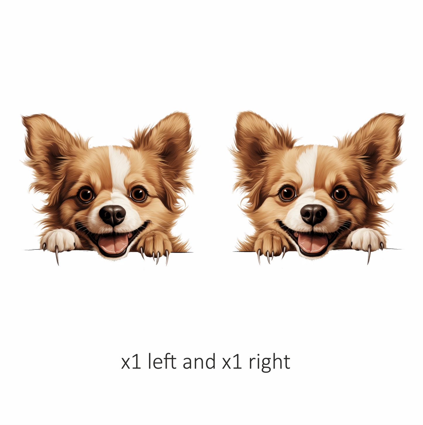 Brown Dog Chihuahua Happy Face Vinyl Sticker Decal