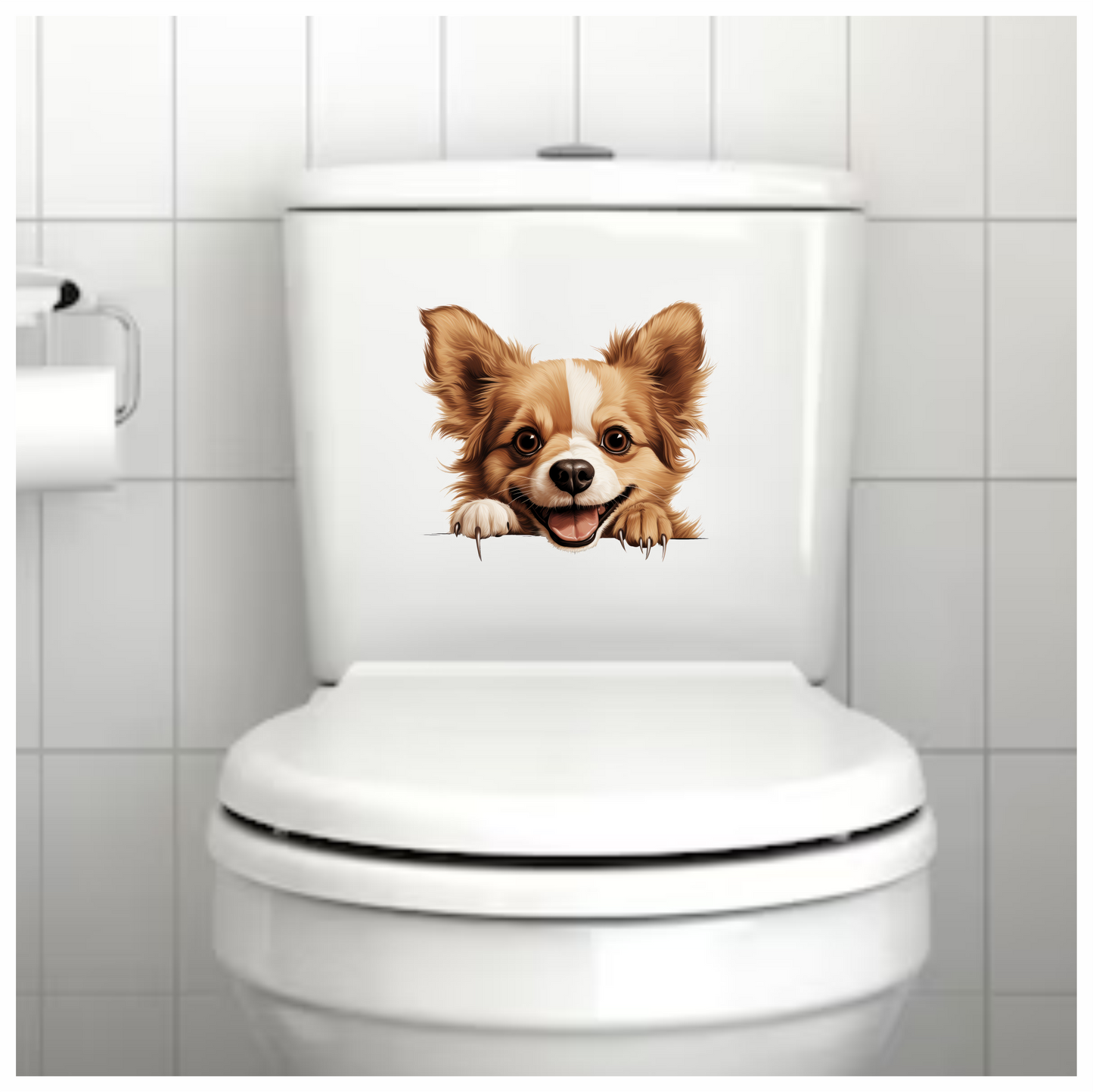 Brown Dog Chihuahua Happy Face Vinyl Sticker Decal