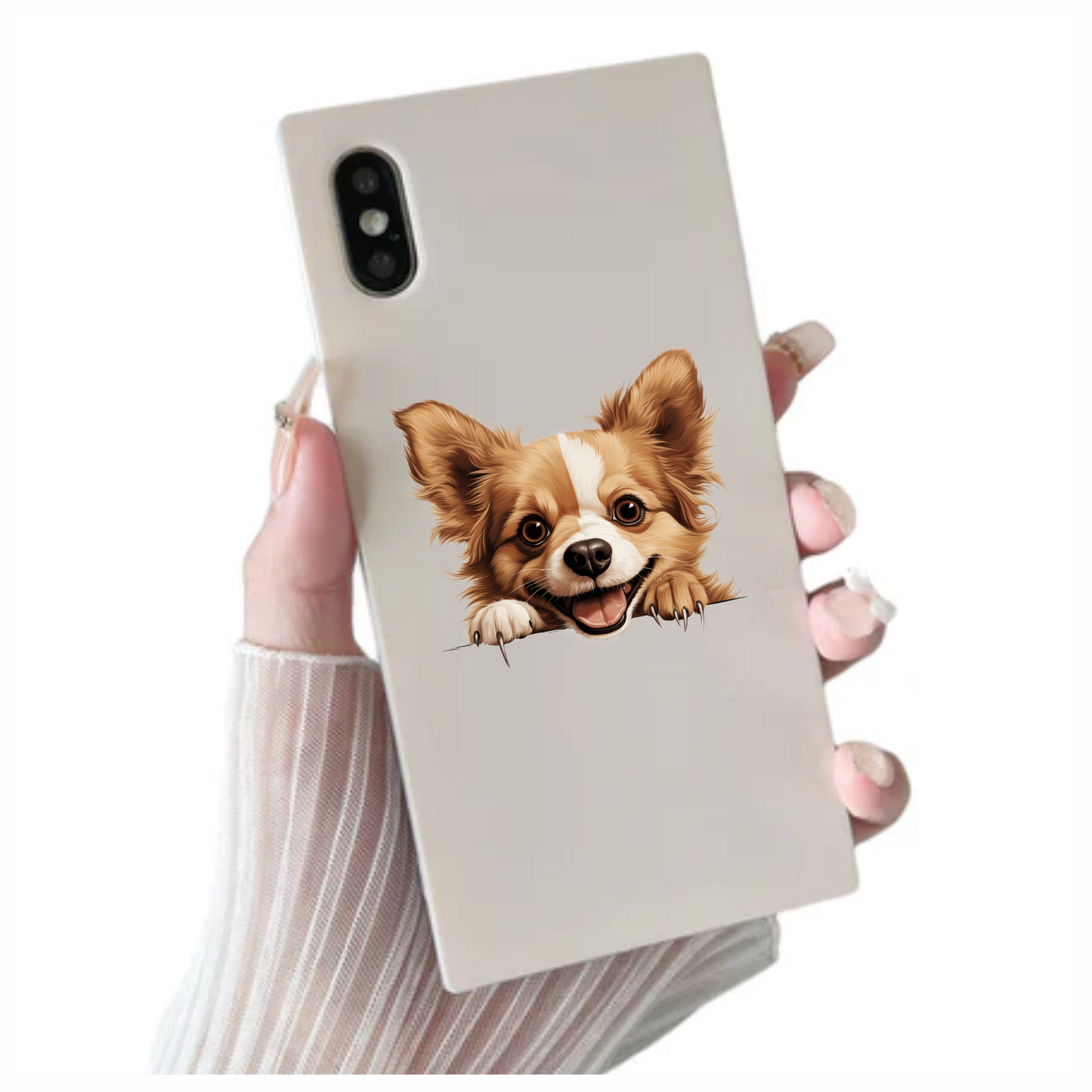 Brown Dog Chihuahua Happy Face Vinyl Sticker Decal