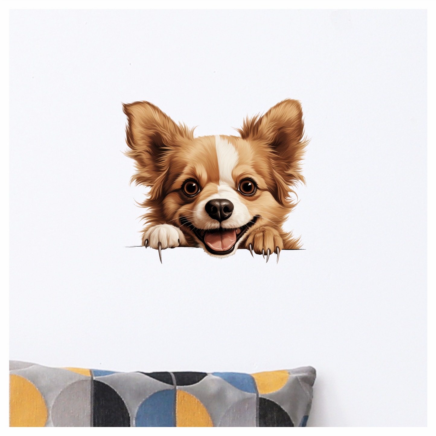 Brown Dog Chihuahua Happy Face Vinyl Sticker Decal