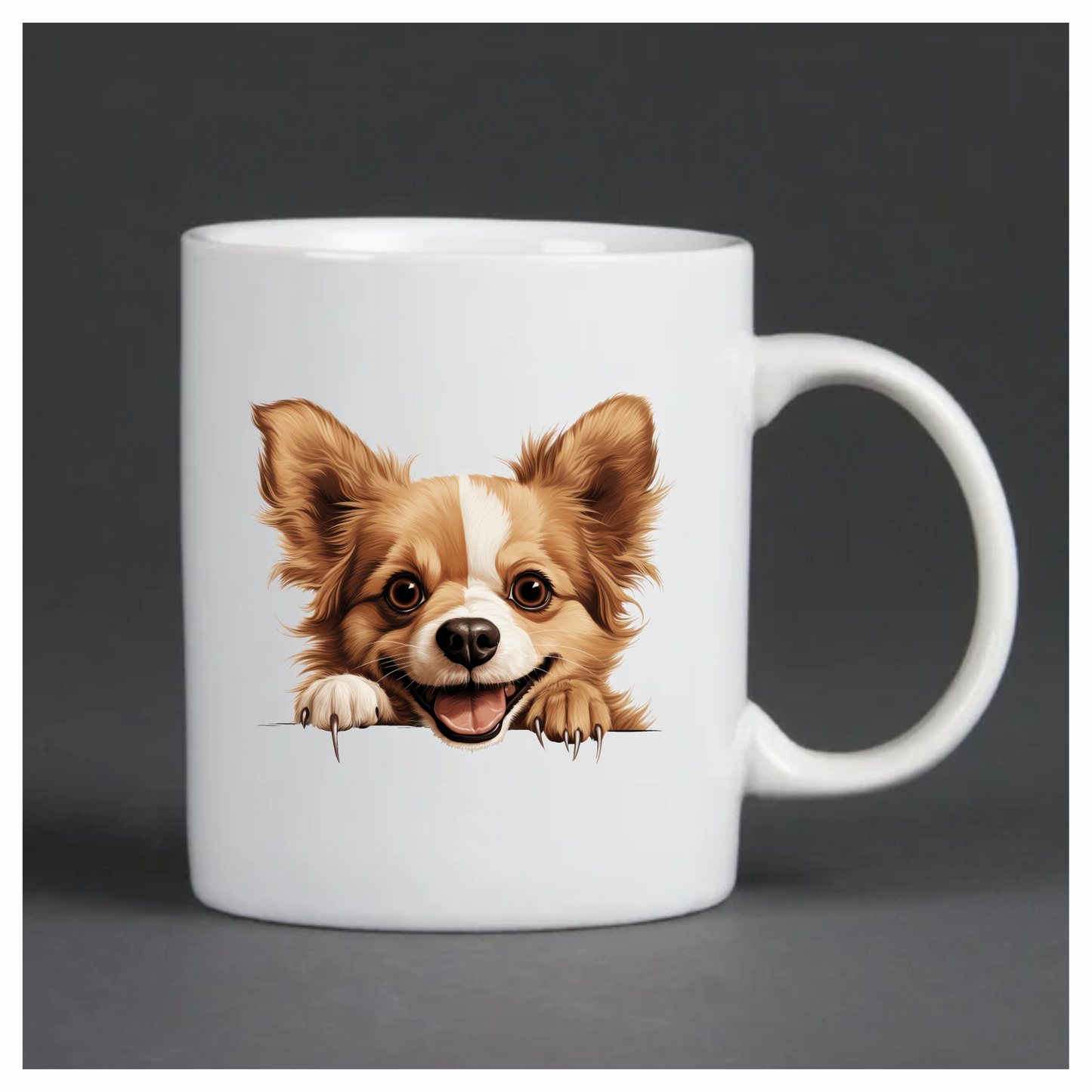 Brown Dog Chihuahua Happy Face Vinyl Sticker Decal