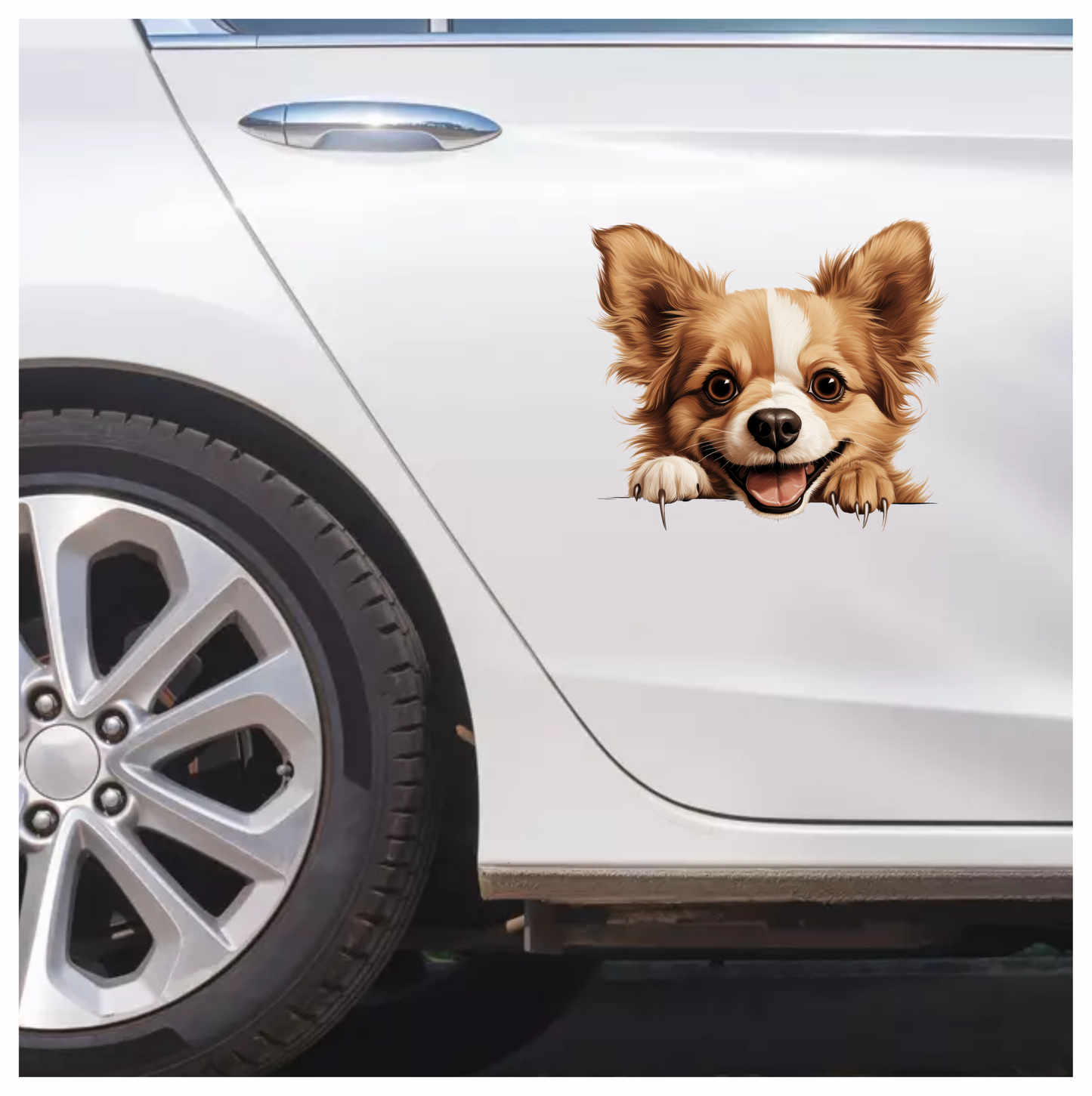 Brown Dog Chihuahua Happy Face Vinyl Sticker Decal