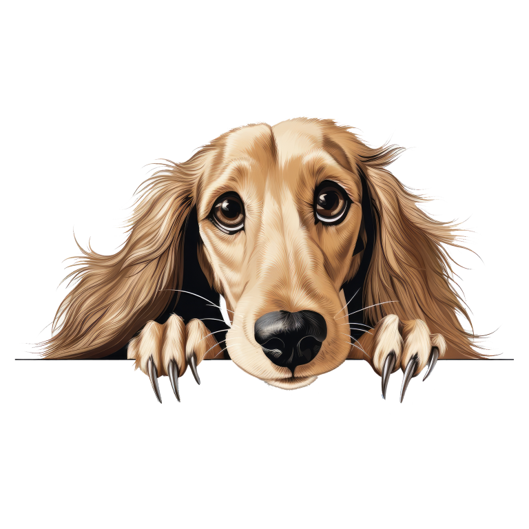 Golden Dog Dachshund Cute Face Vinyl Sticker Decal