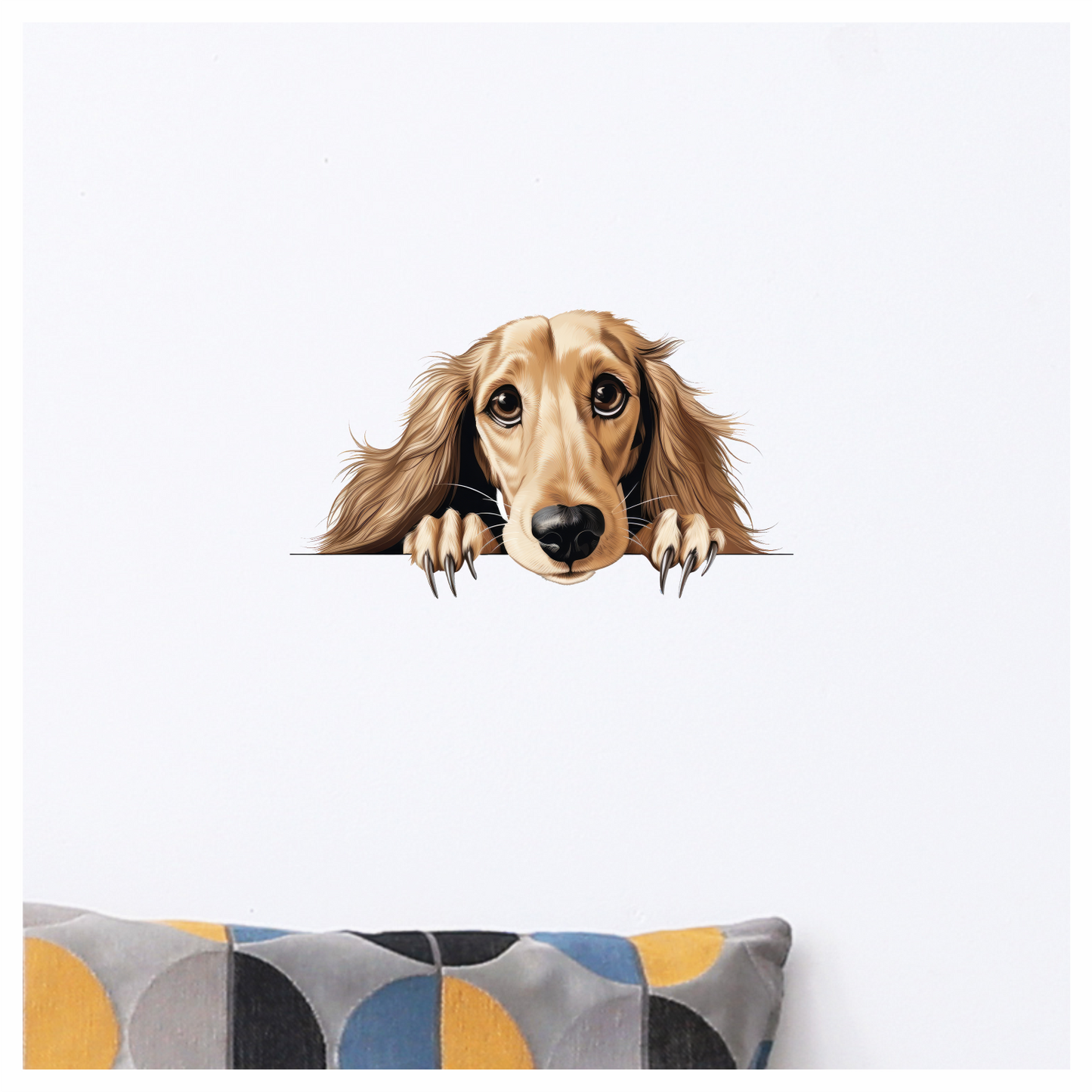 Golden Dog Dachshund Cute Face Vinyl Sticker Decal
