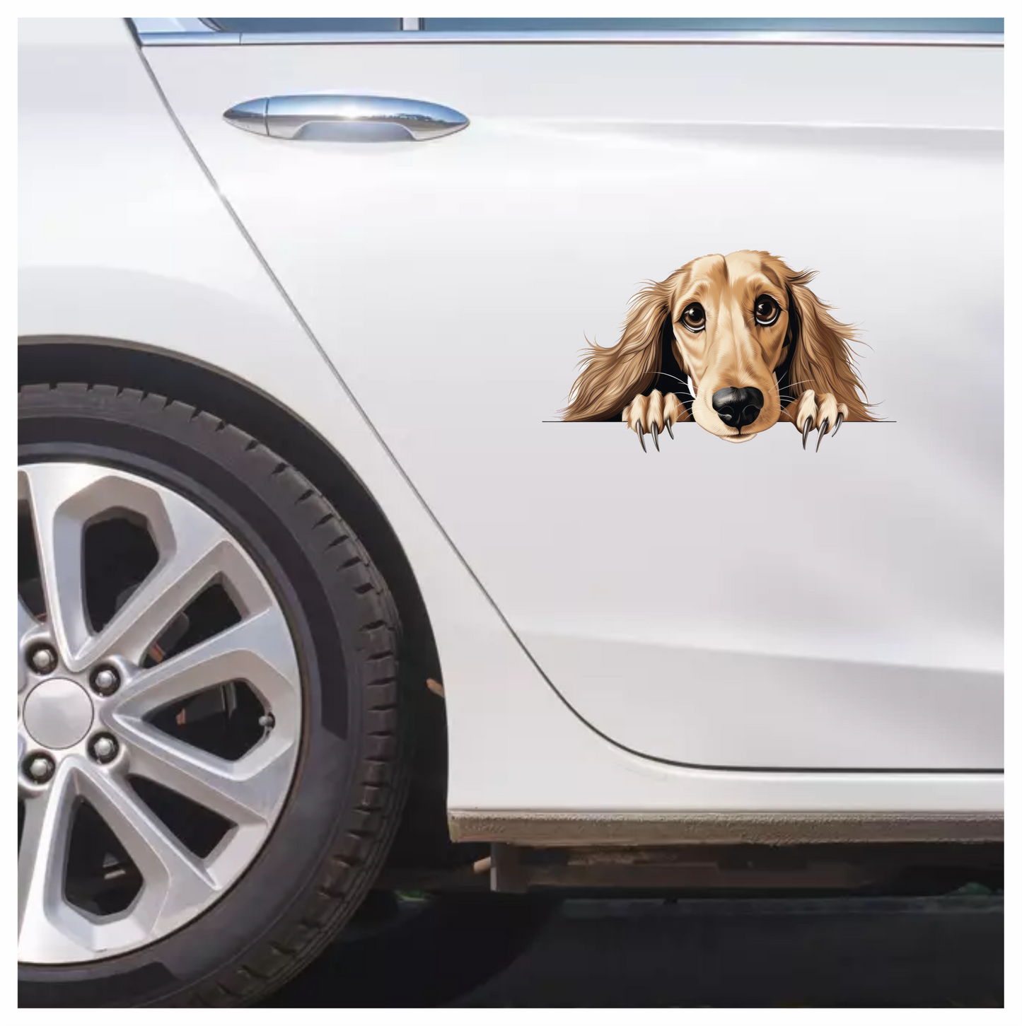 Golden Dog Dachshund Cute Face Vinyl Sticker Decal