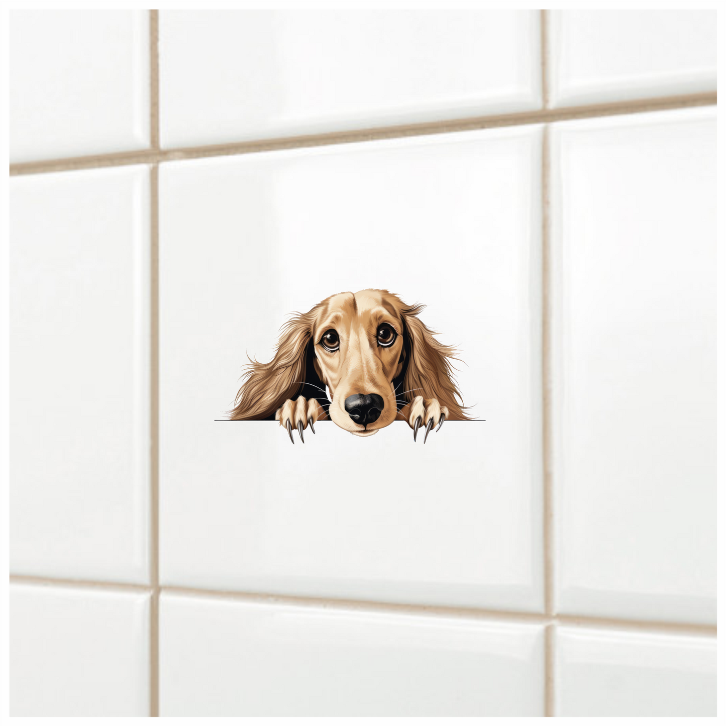 Golden Dog Dachshund Cute Face Vinyl Sticker Decal
