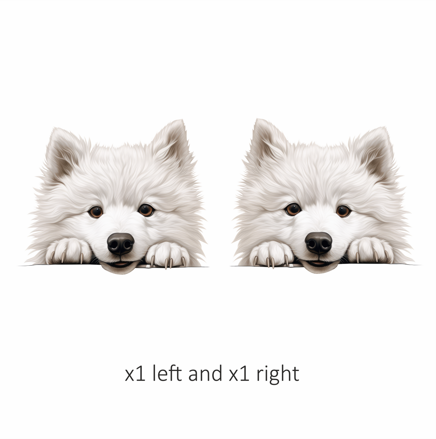 White Dog Samoyed Cute Face Vinyl Sticker Decal