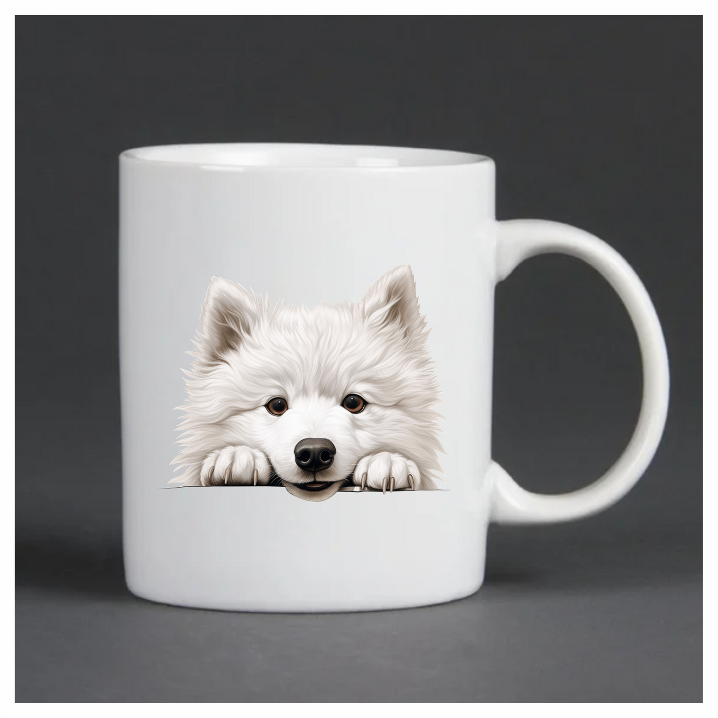 White Dog Samoyed Cute Face Vinyl Sticker Decal