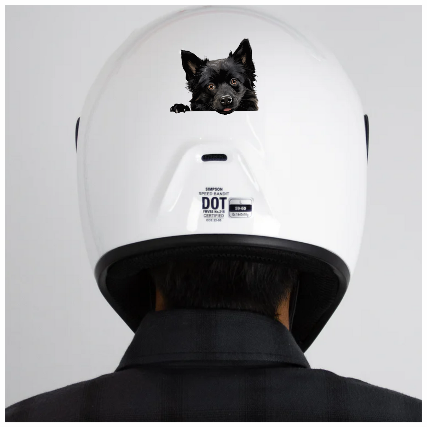 Black Dog Cute Face Cartoon Vinyl Sticker Decal