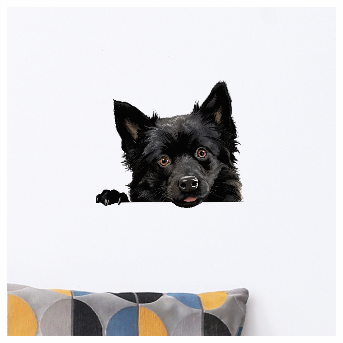 Black Dog Cute Face Cartoon Vinyl Sticker Decal