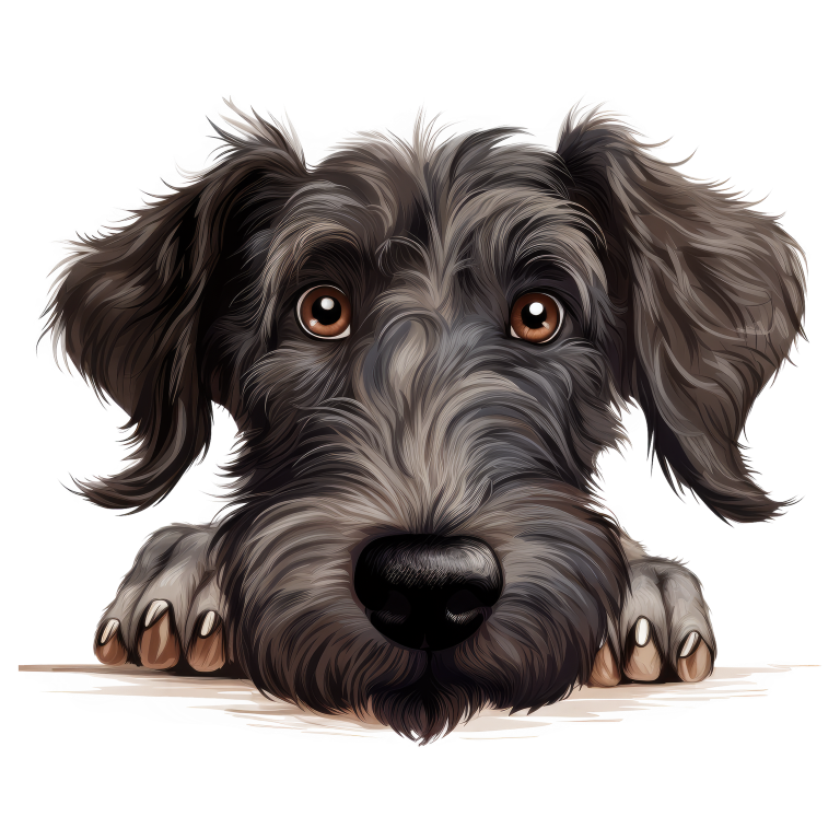 Black Dog Terrier Cartoon Face Vinyl Sticker Decal