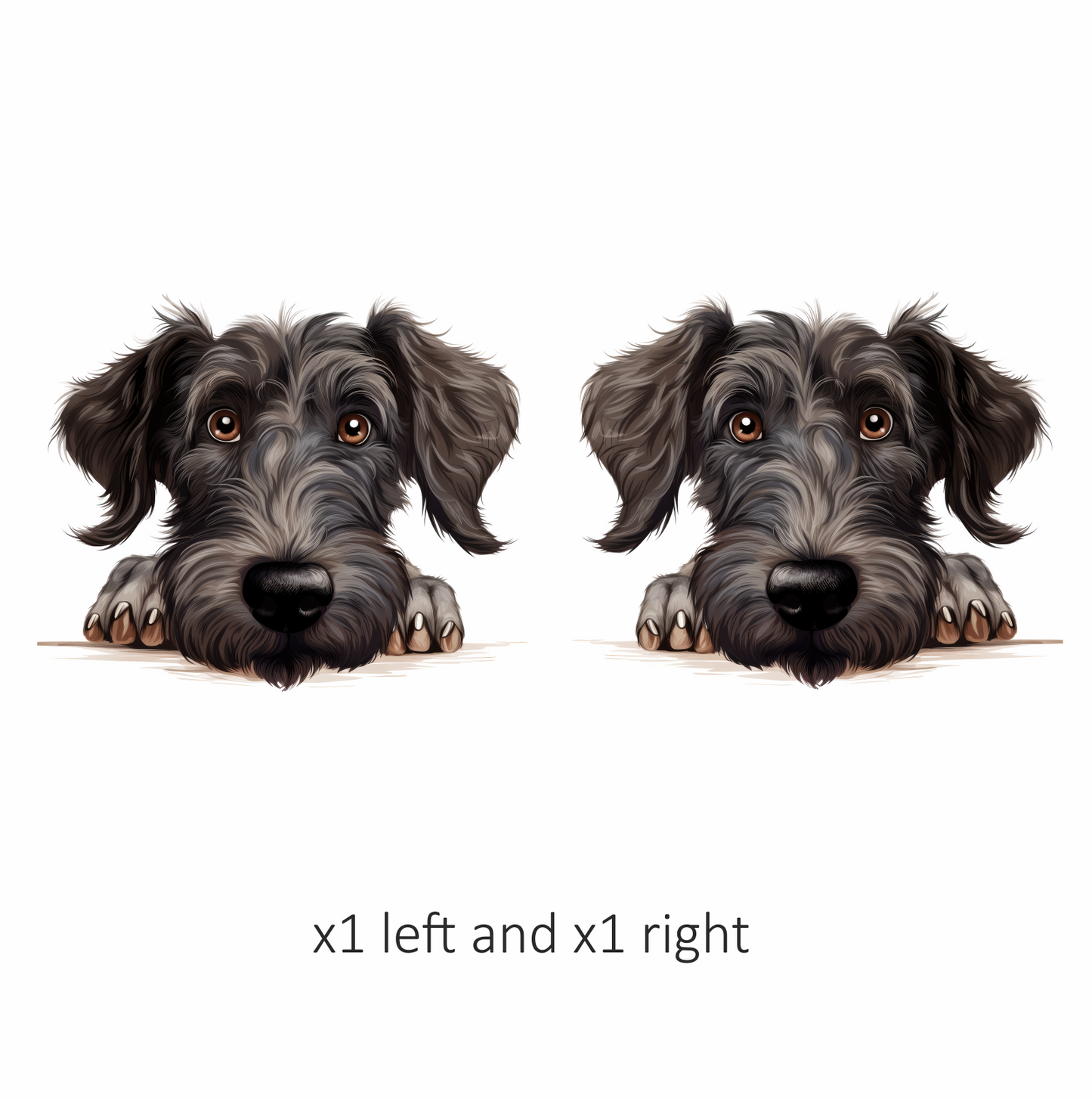 Black Dog Terrier Cartoon Face Vinyl Sticker Decal