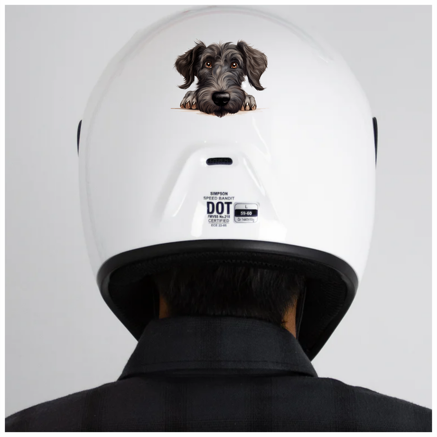 Black Dog Terrier Cartoon Face Vinyl Sticker Decal