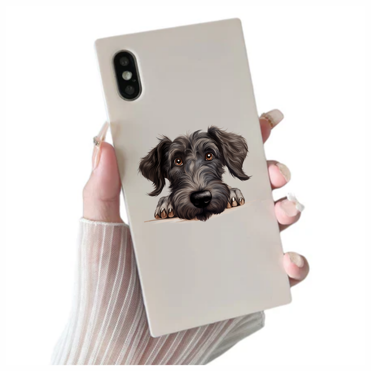 Black Dog Terrier Cartoon Face Vinyl Sticker Decal