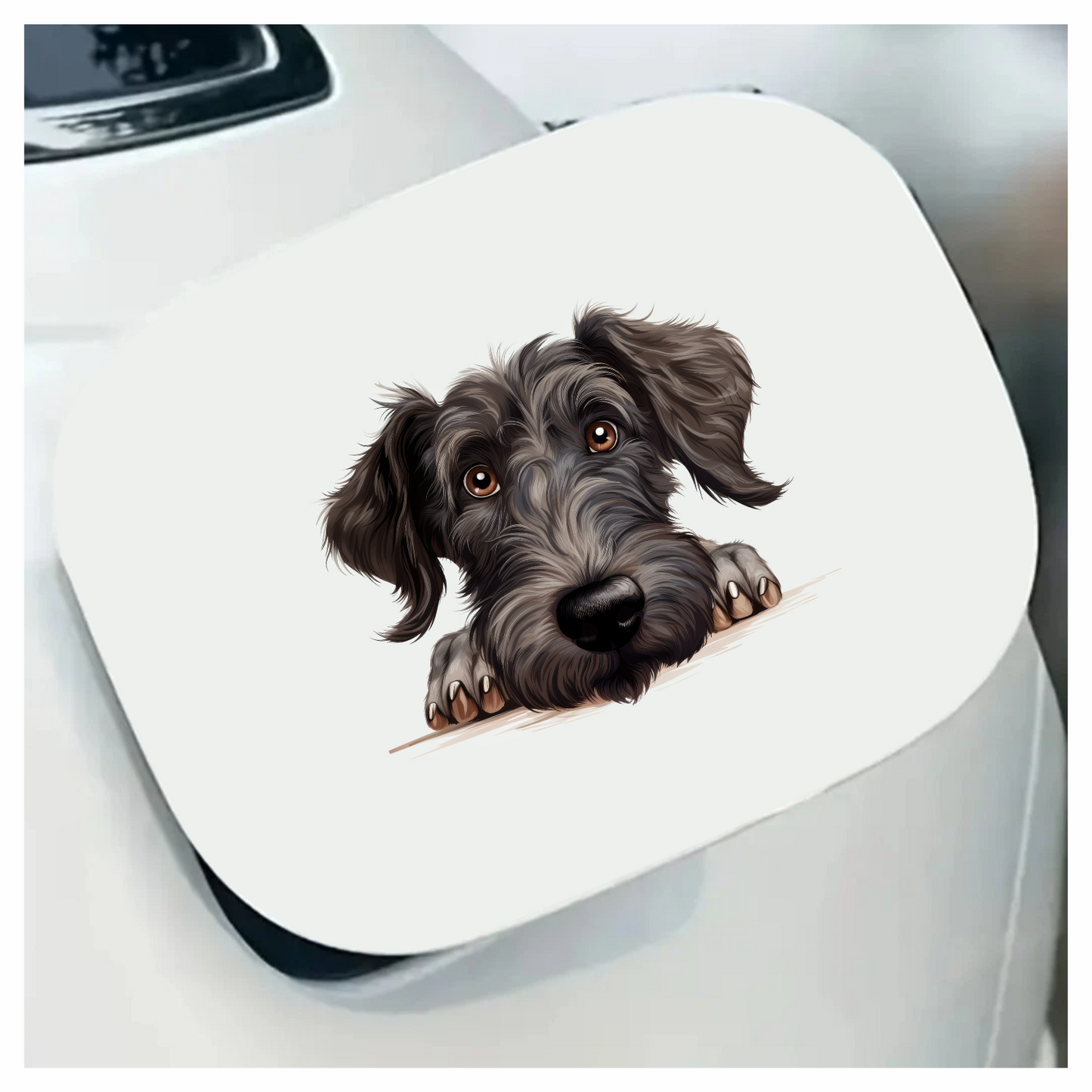 Black Dog Terrier Cartoon Face Vinyl Sticker Decal