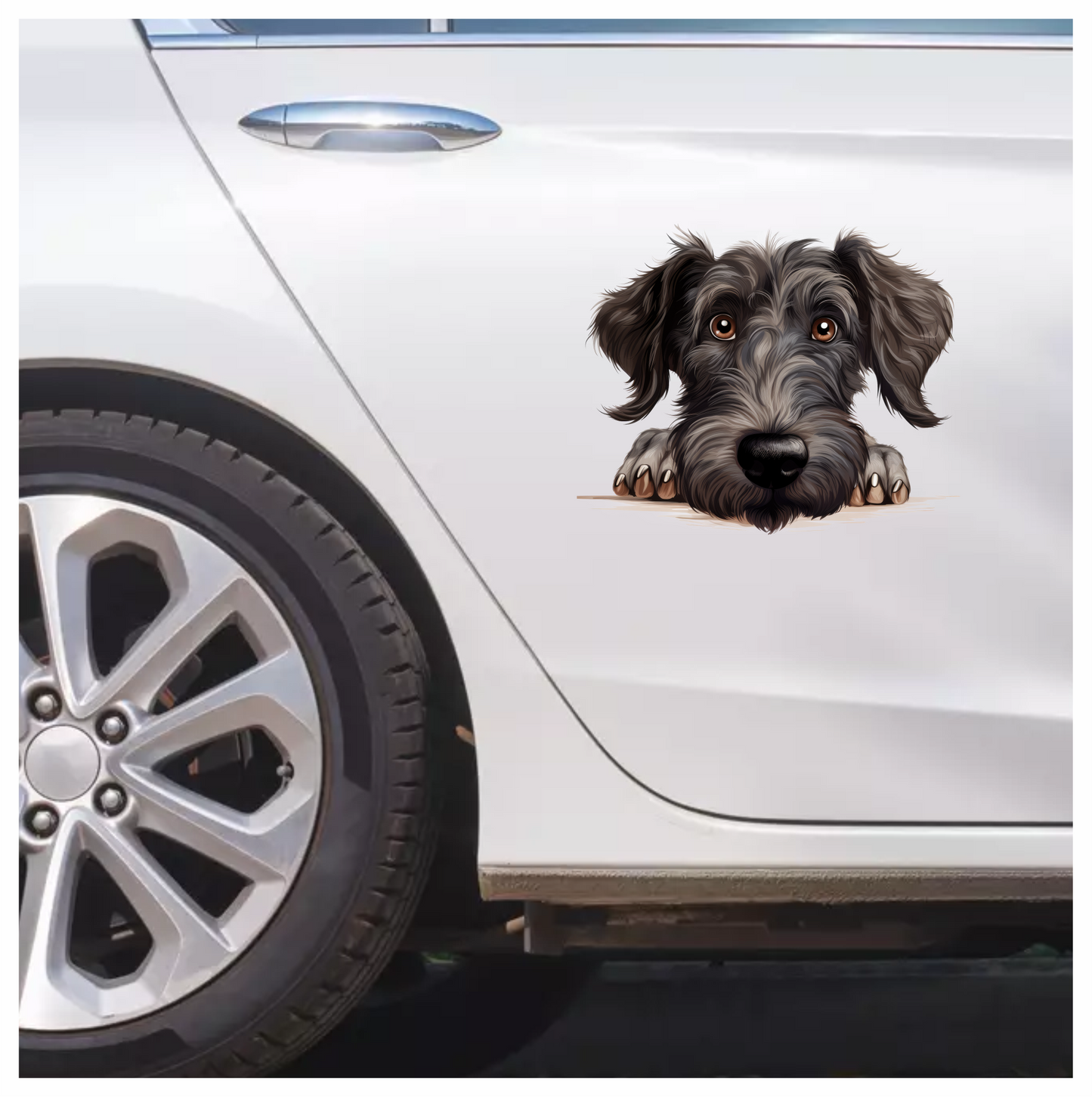 Black Dog Terrier Cartoon Face Vinyl Sticker Decal