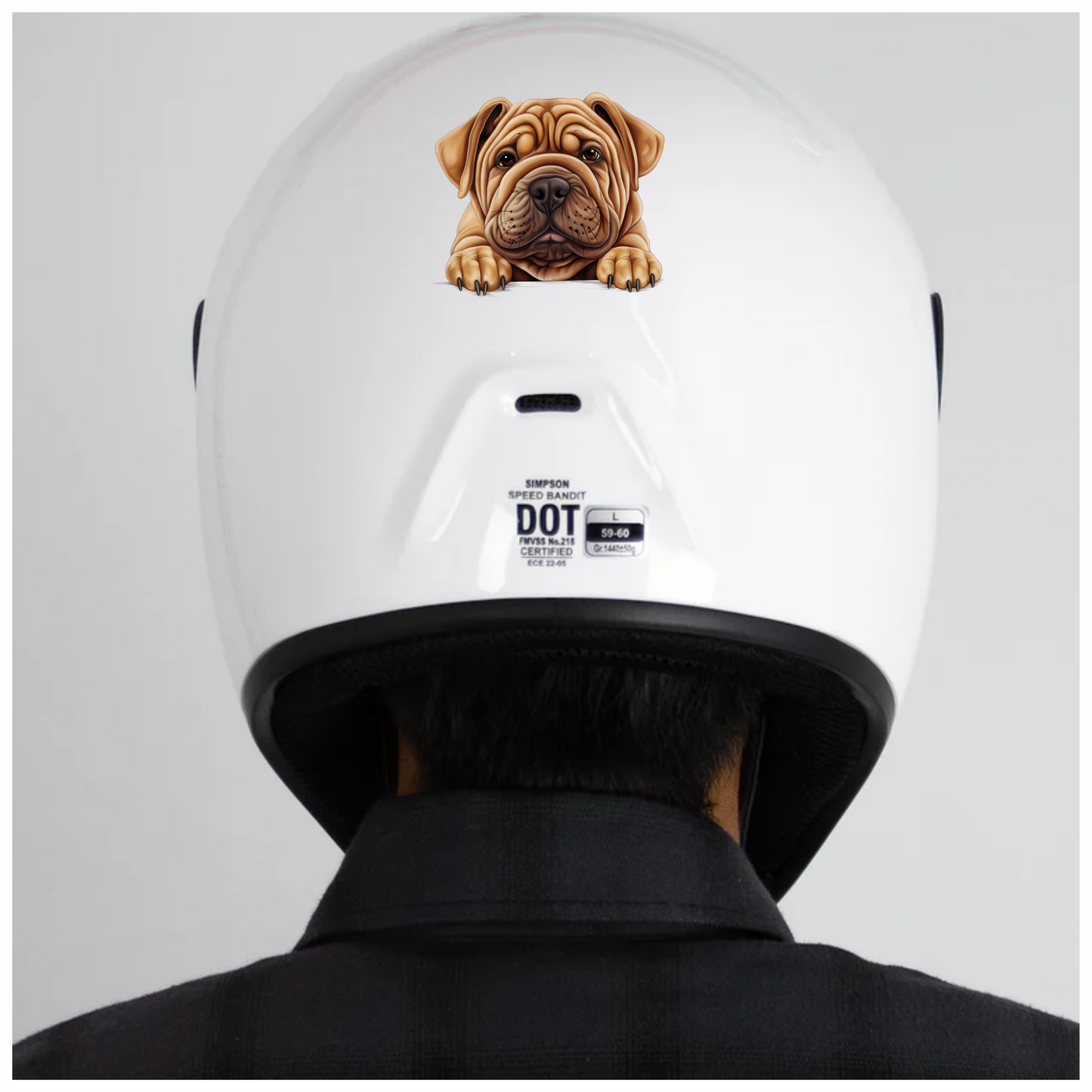 Brown Dog Bulldog Face Closeup Vinyl Sticker Decal